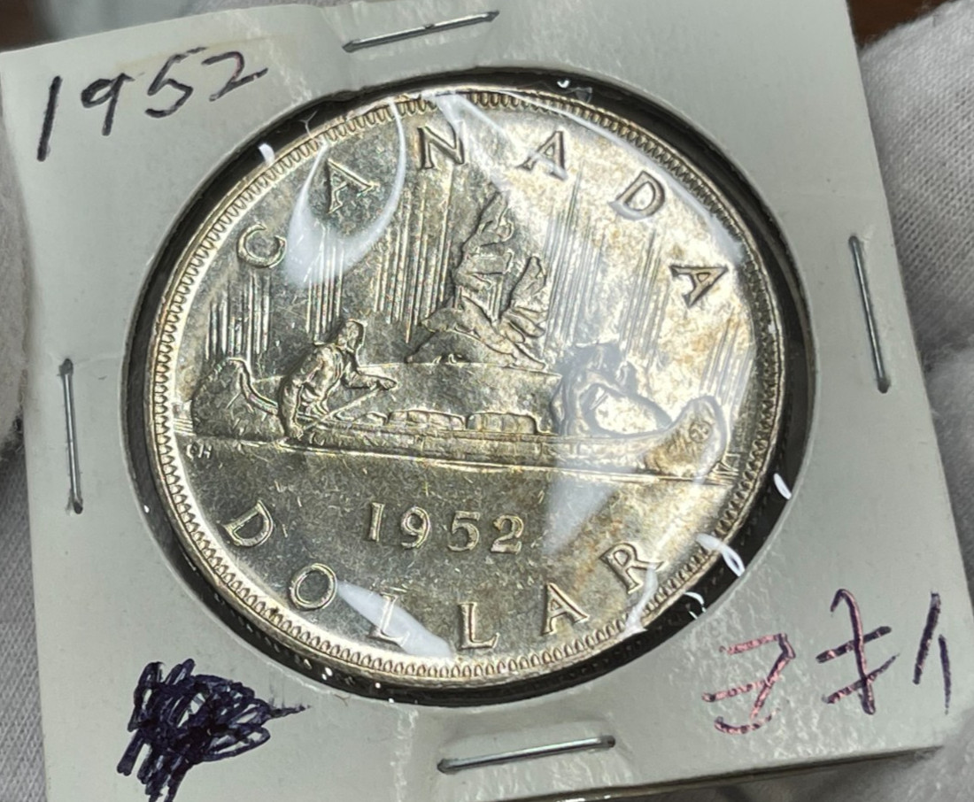 1952 Canada Silver Dollar Coin Low Mintage Excellent Condition High Value