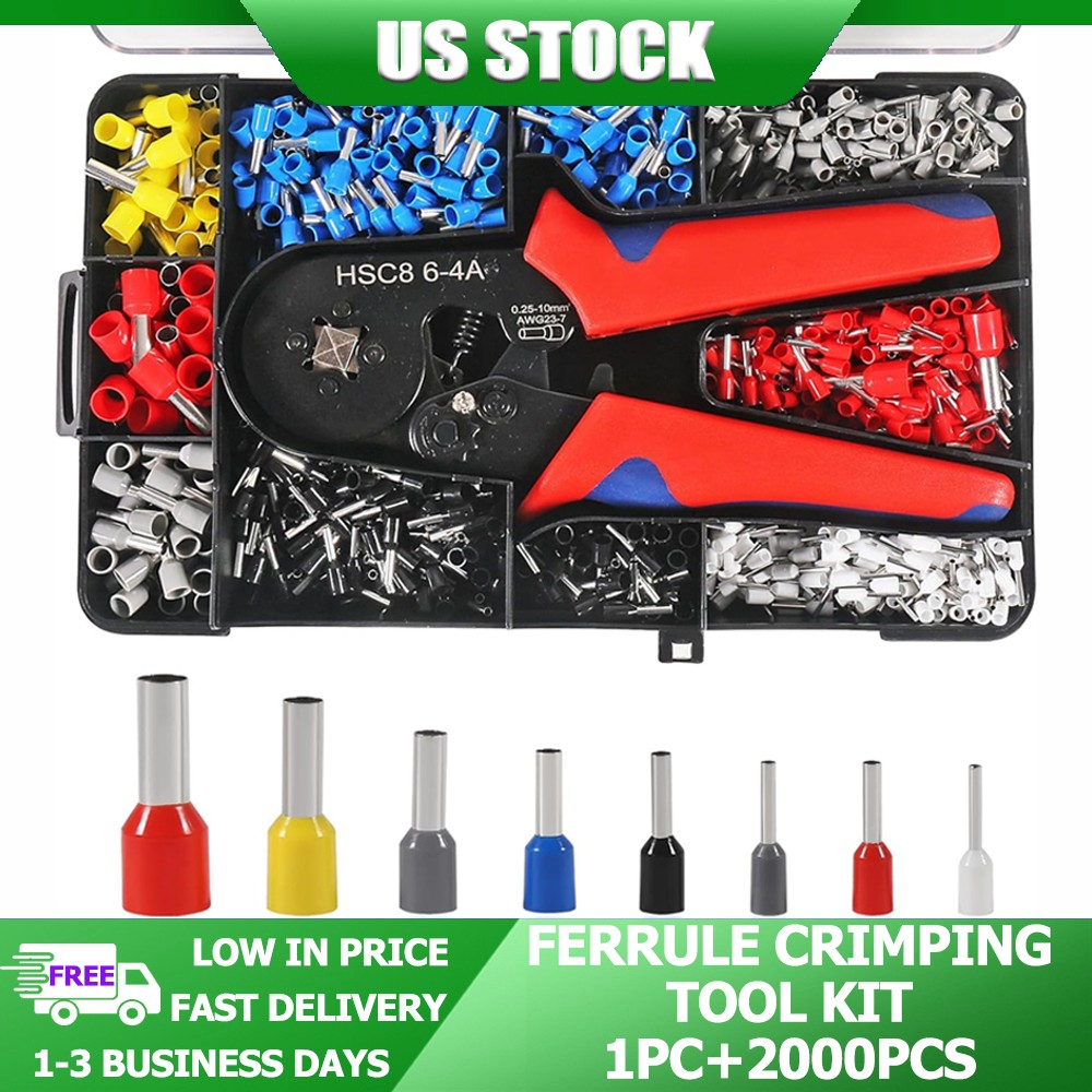 Crimping Tool Set Ratchet Crimper Insulated Terminals*1200pcs DIY/Electrician