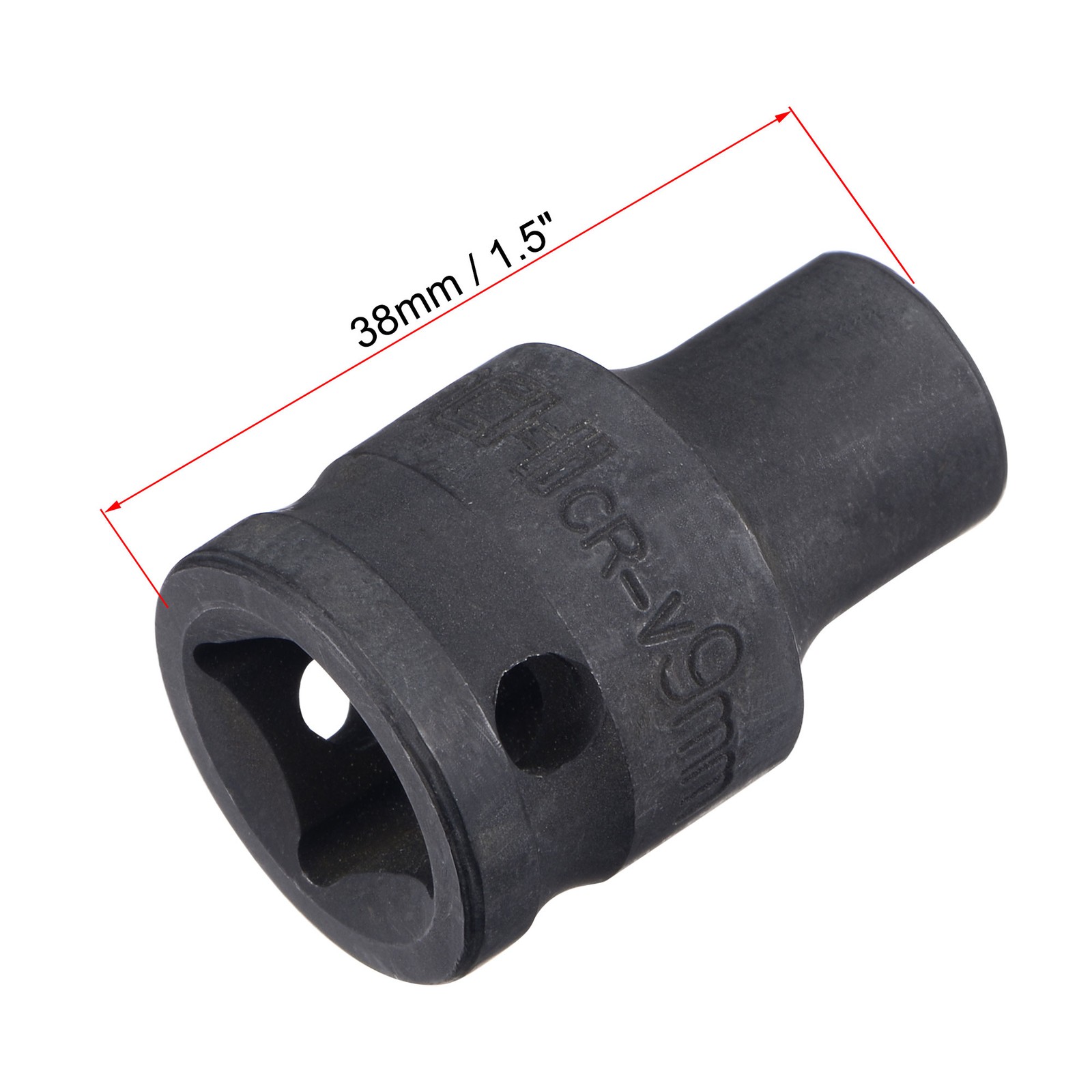 1/2" Drive 9mm 6-Point Impact Socket CR-V 1.5" Shallow