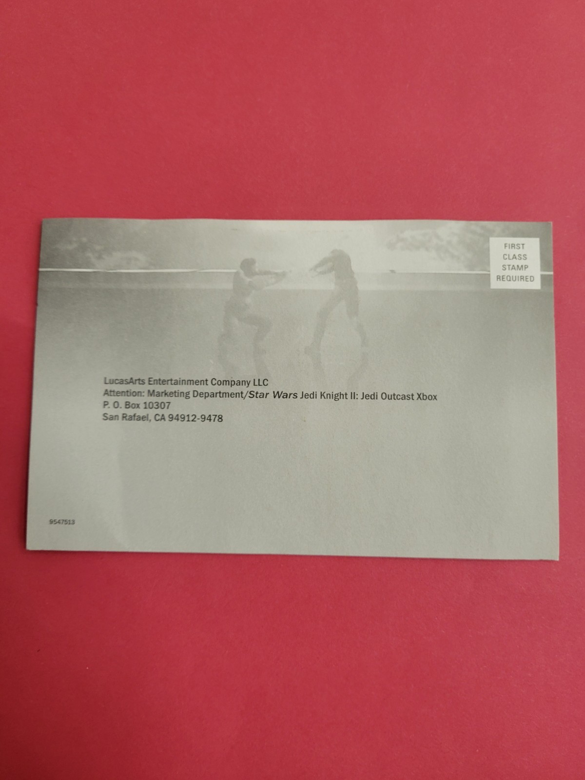 LucasArts- Jedi Outcast 9545813 Registration Card INSERT ONLY Authentic
