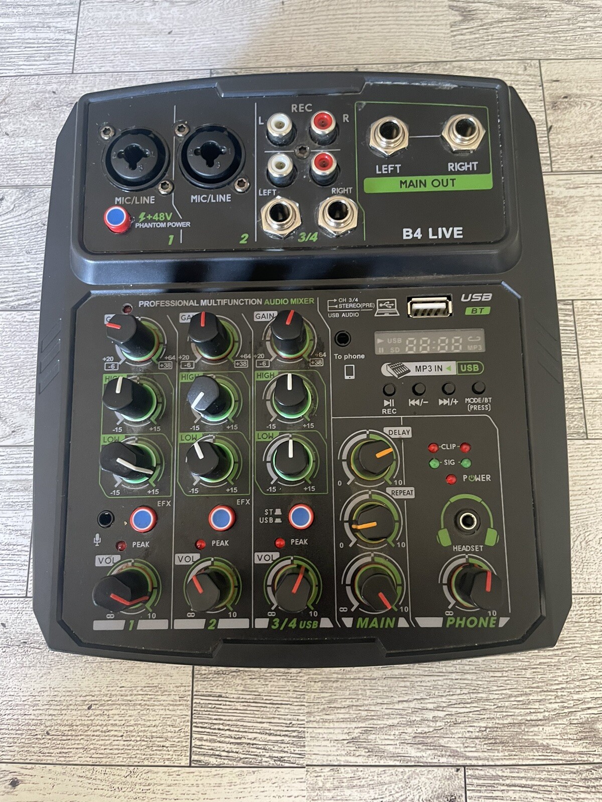 B4 Live 4 Channel DJ Mixer with Bluetooth, USB Playback & Recording
