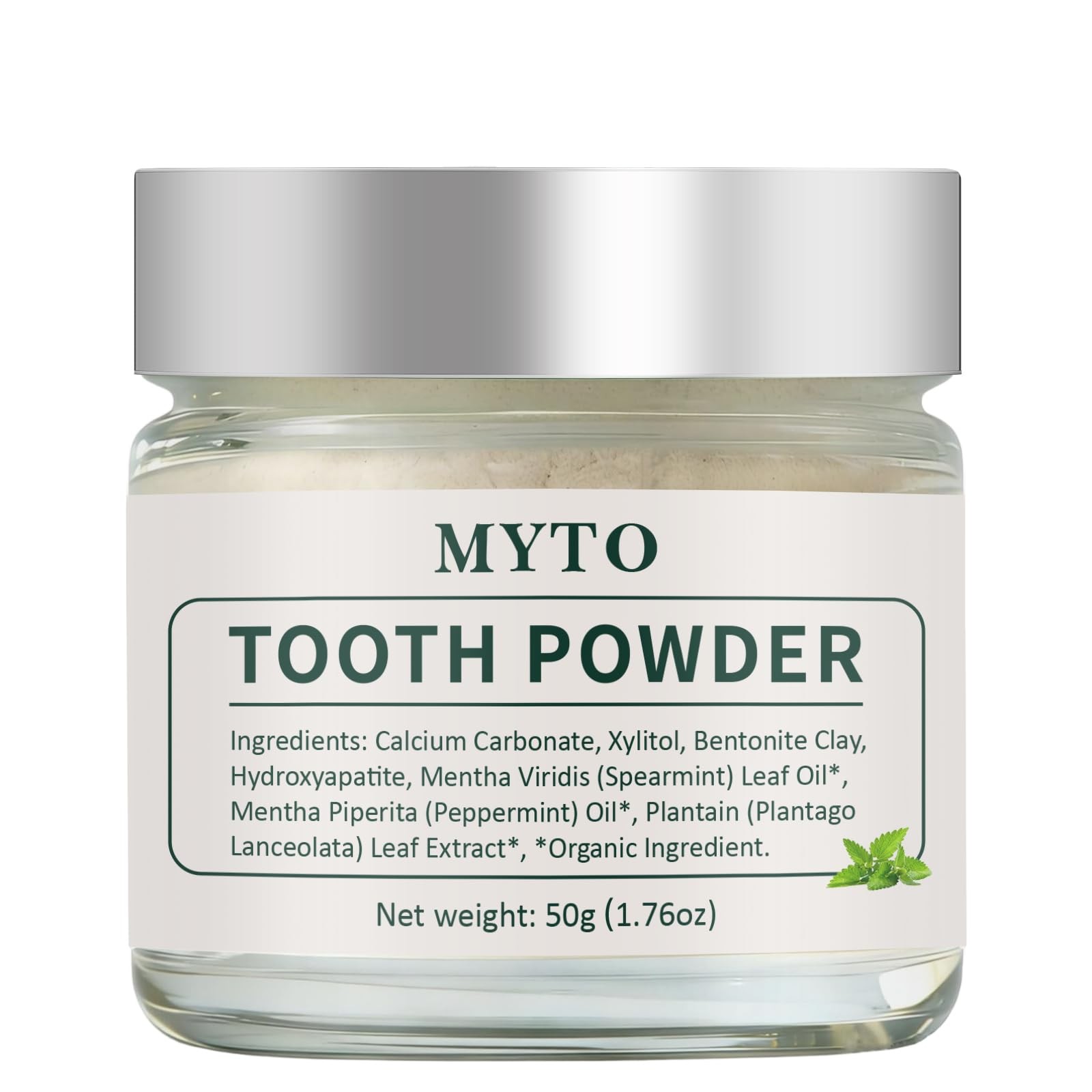 MYTO Tooth Powder - Contains Peppermint and 0.5 Ounce (Pack of 1)