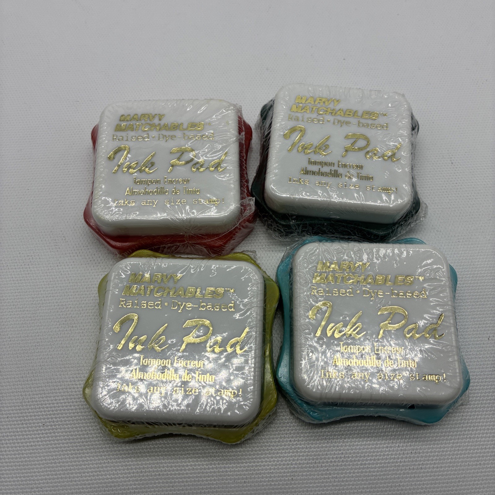 4 MARVY MATCHABLES RAISED-DYE-BASED ''INK PADS New