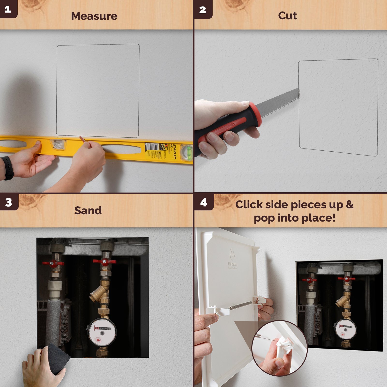 Morvat 12x12 Spring Access Panel for Drywall & Ceiling