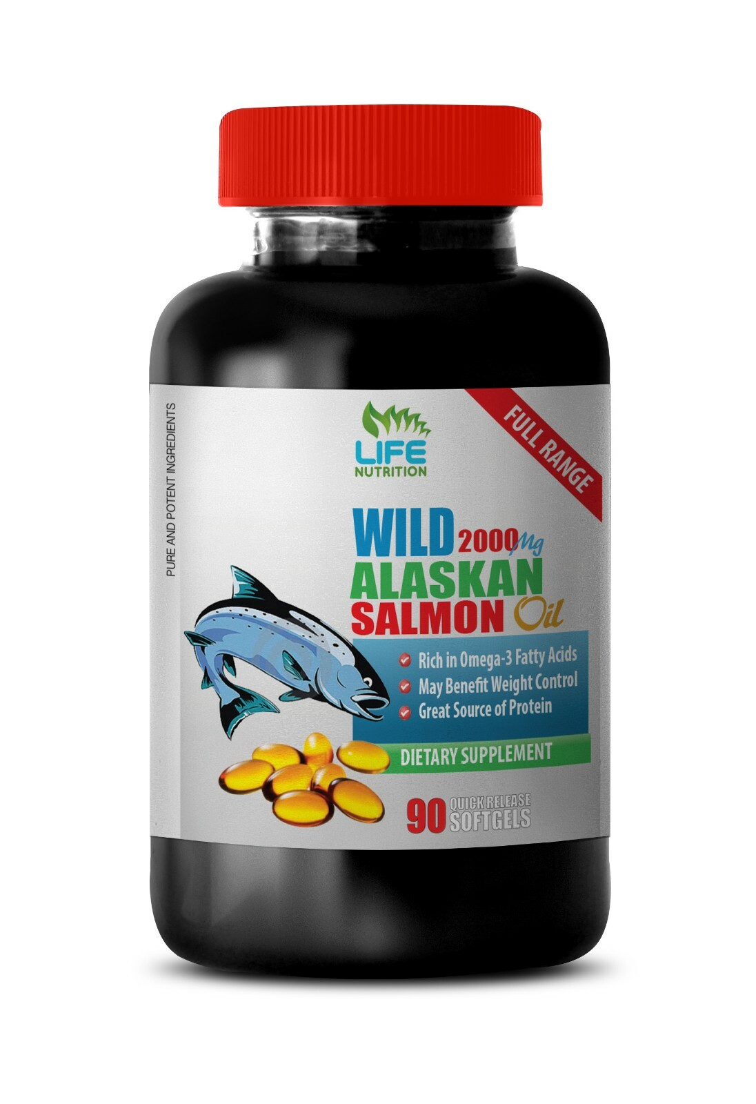 cardiovascular health supplement - WILD ALASKAN SALMON OIL - omega 3 oil 1B
