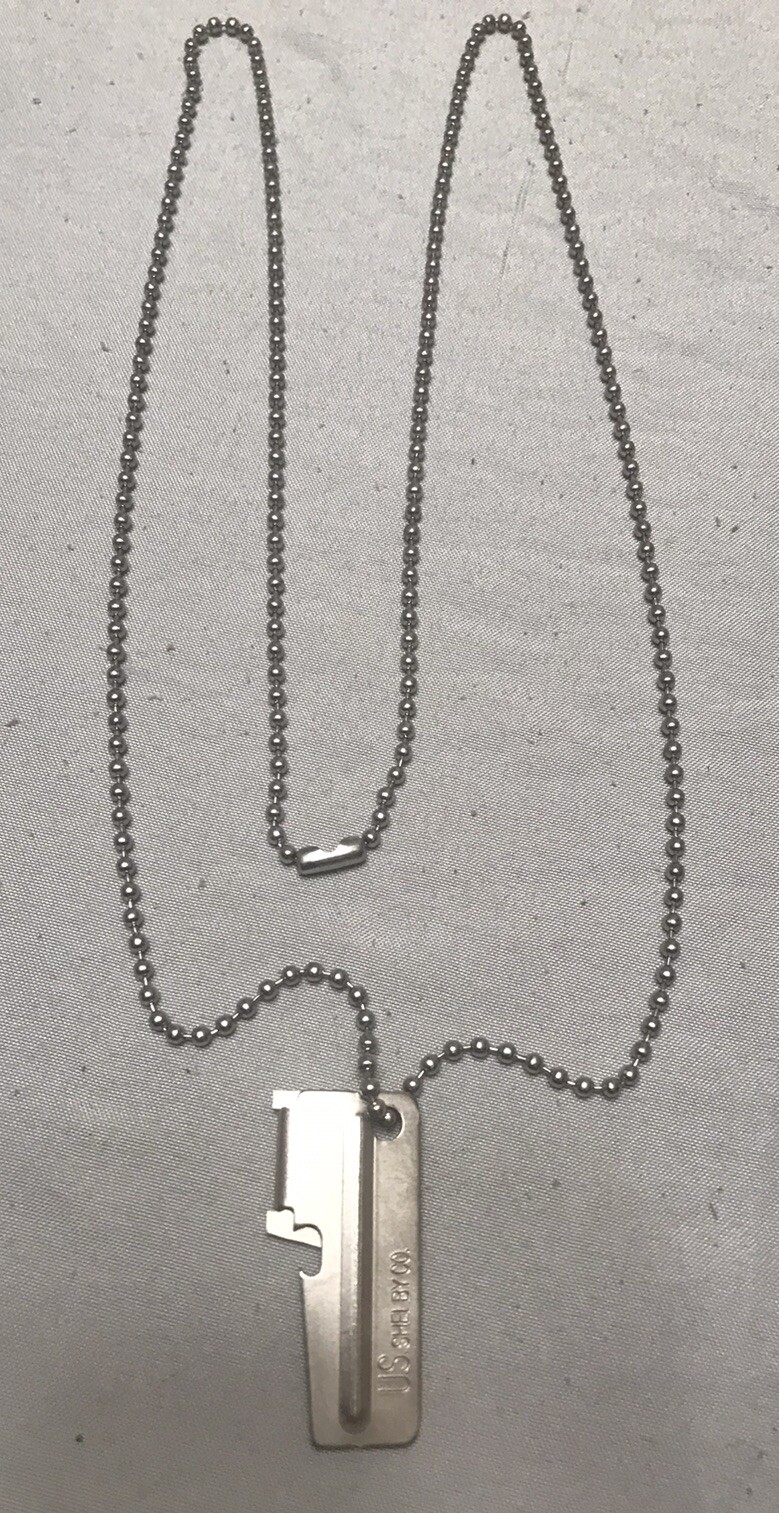 U.S. Shelby Co. P38 Survivalist Can Opener W/28” Ball Chain Necklace