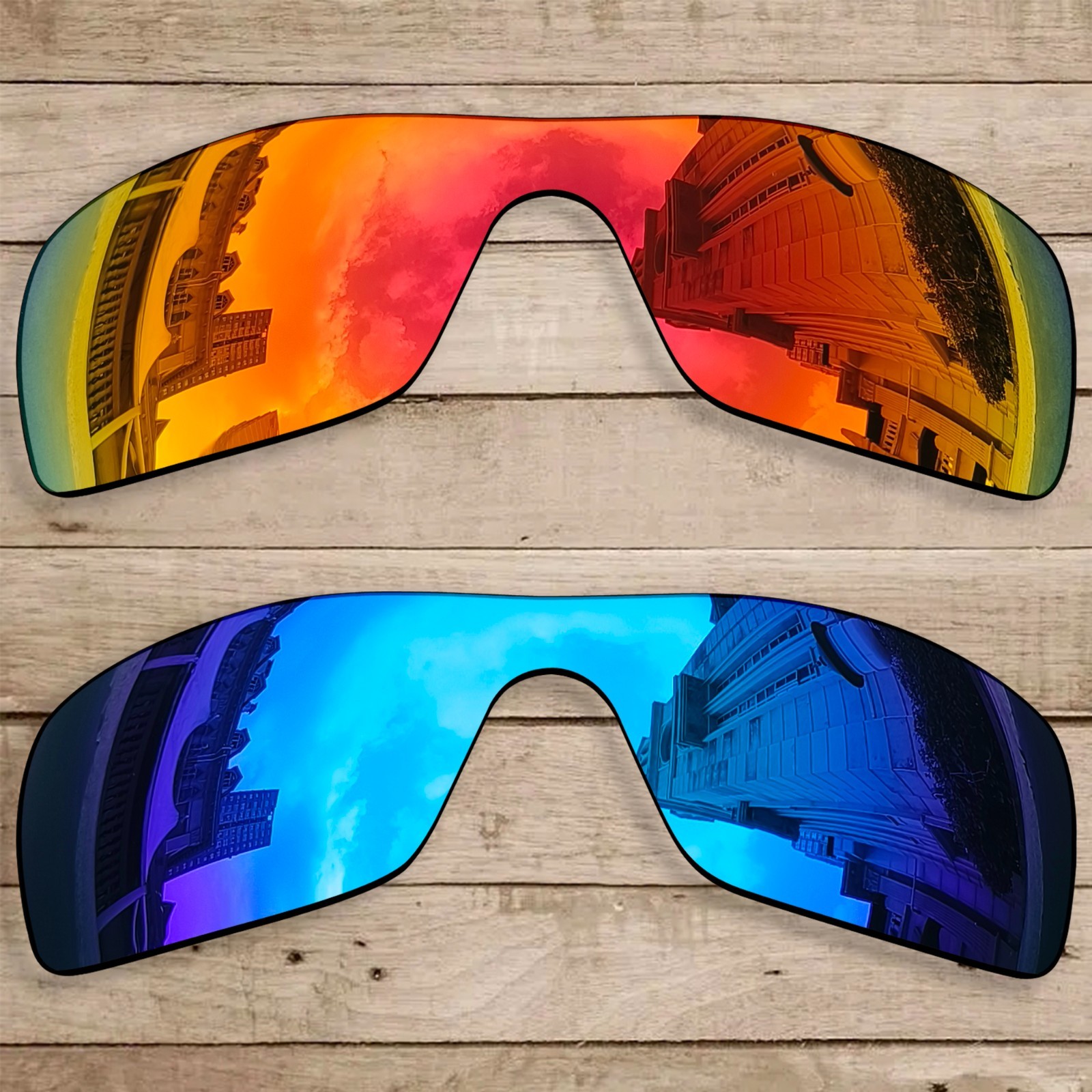 2 Pairs Polarized Replacement Lenses for Oakley Batwolf 9101 Anti-scratch Combo