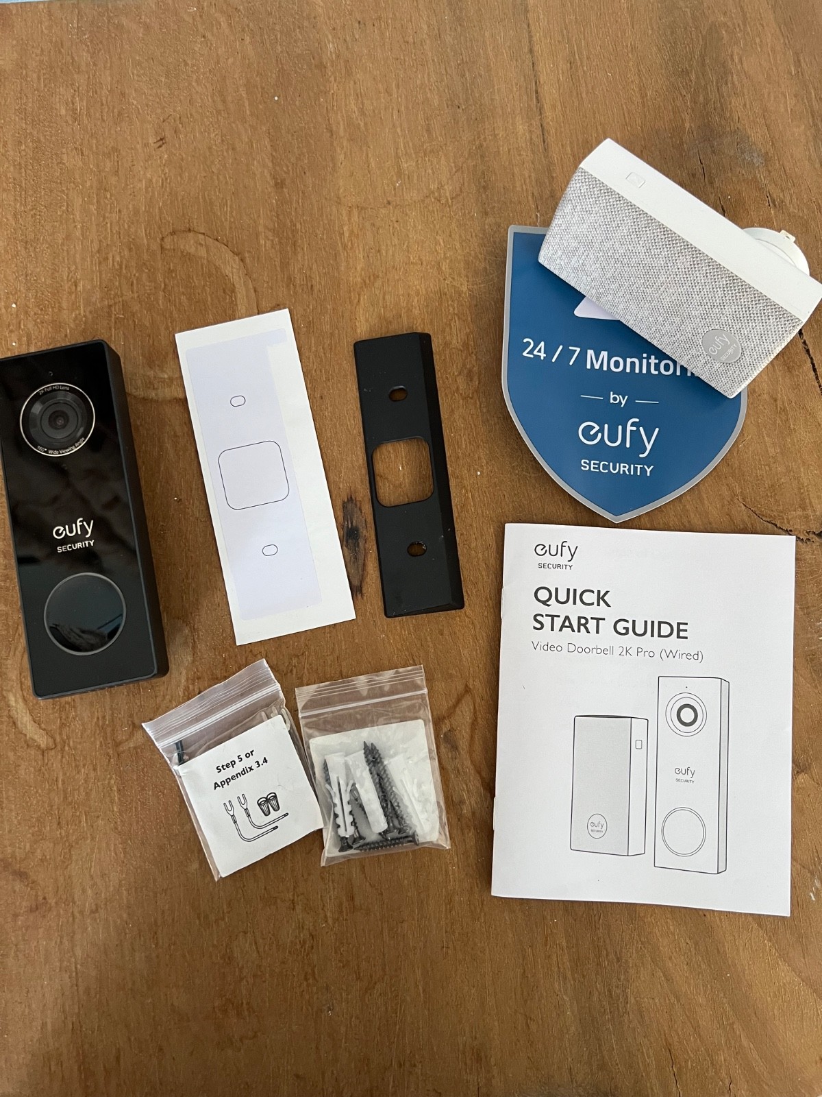 USED eufy 2K Battery Video Doorbell T8202 w/ HomeBase 2 + Plug-In Chime