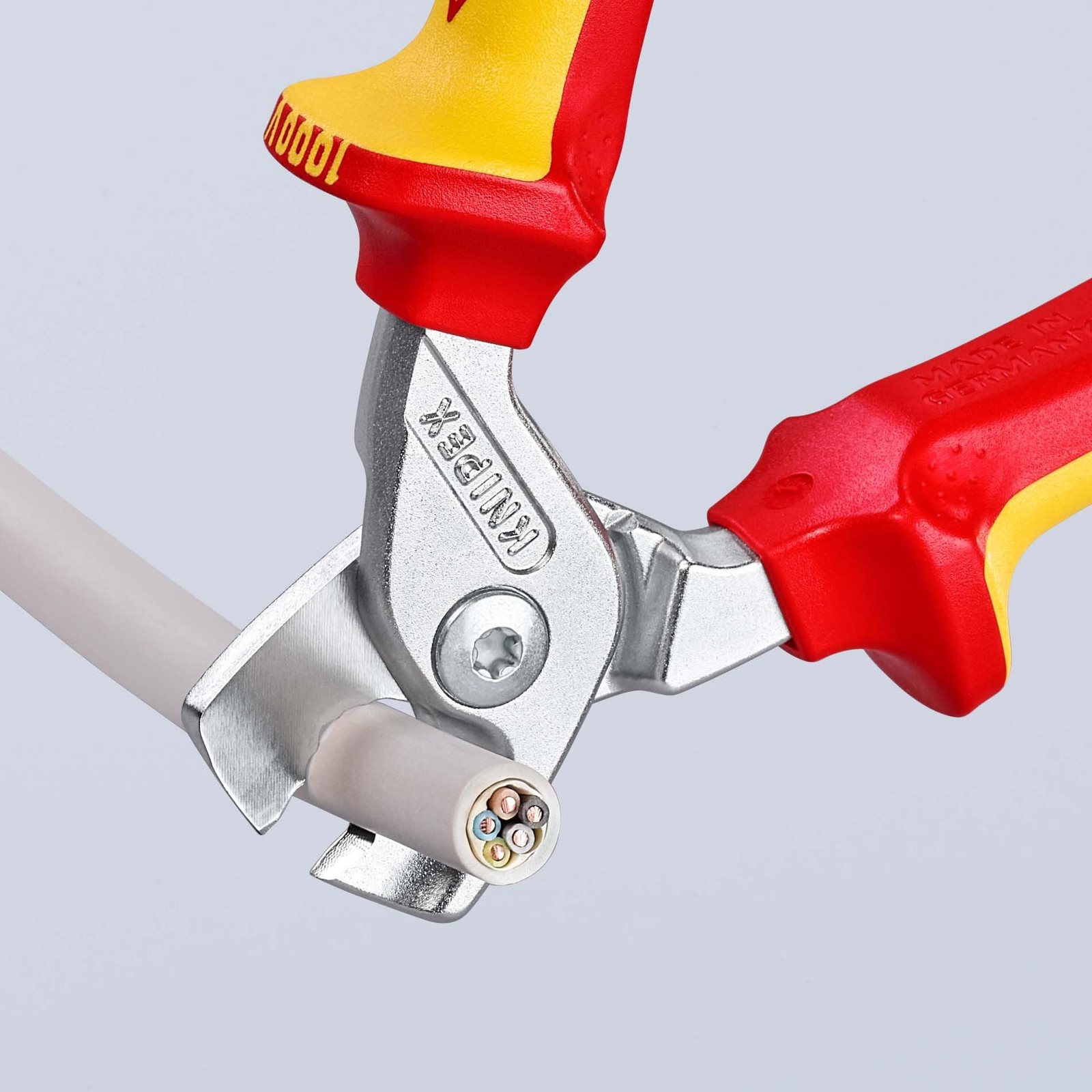 StepCut Cable Shears chrome-plated, insulated with multi-component grips, VDE-te