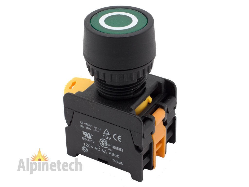 ATI PFL22 Green 22mm Push Button Latching Switch Illuminated 24V LED