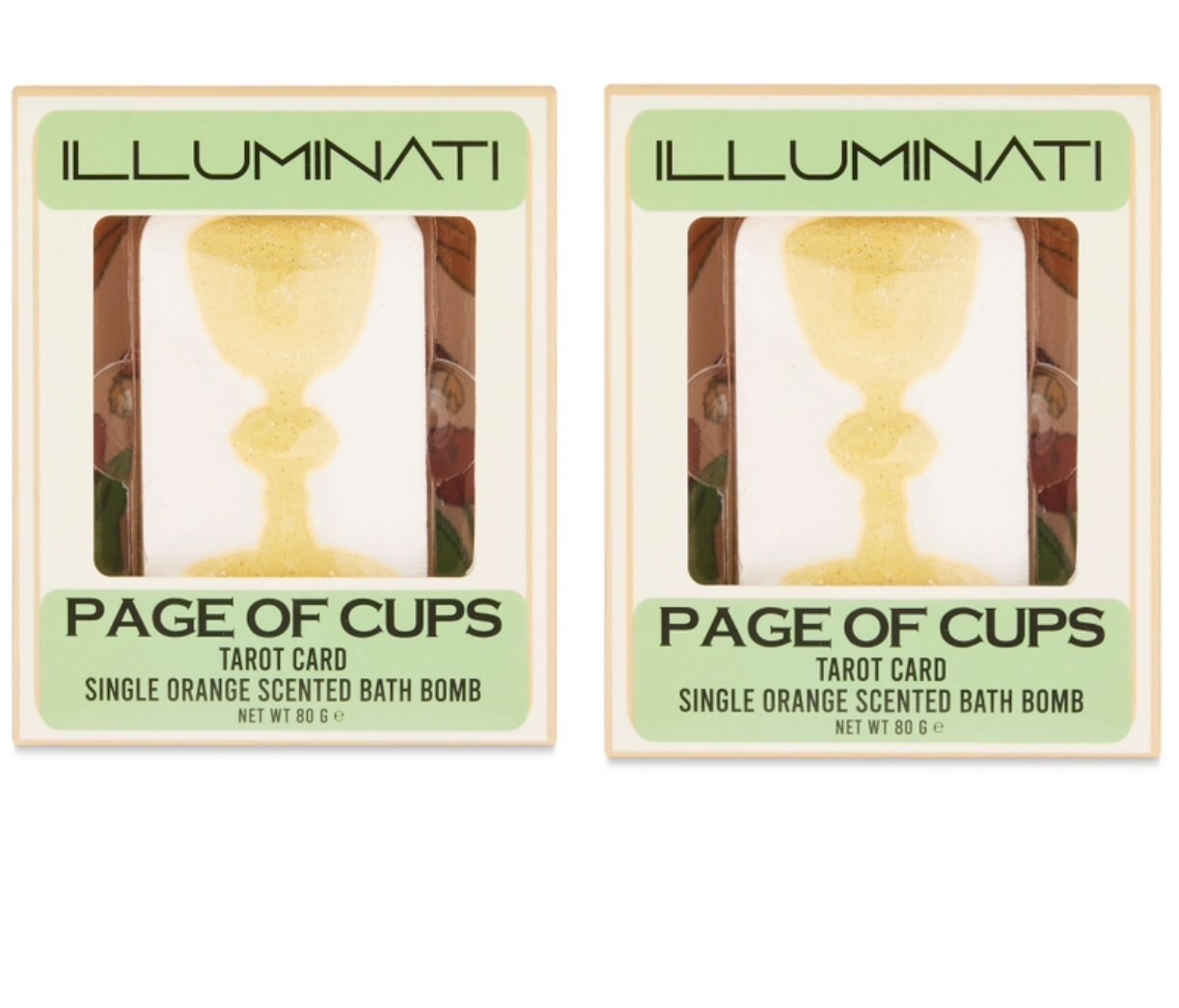 ILLUMINATI (2-PACK!) "PAGE OF CUPS" Tarot Card ORANGE SCENT Bath Bombs!