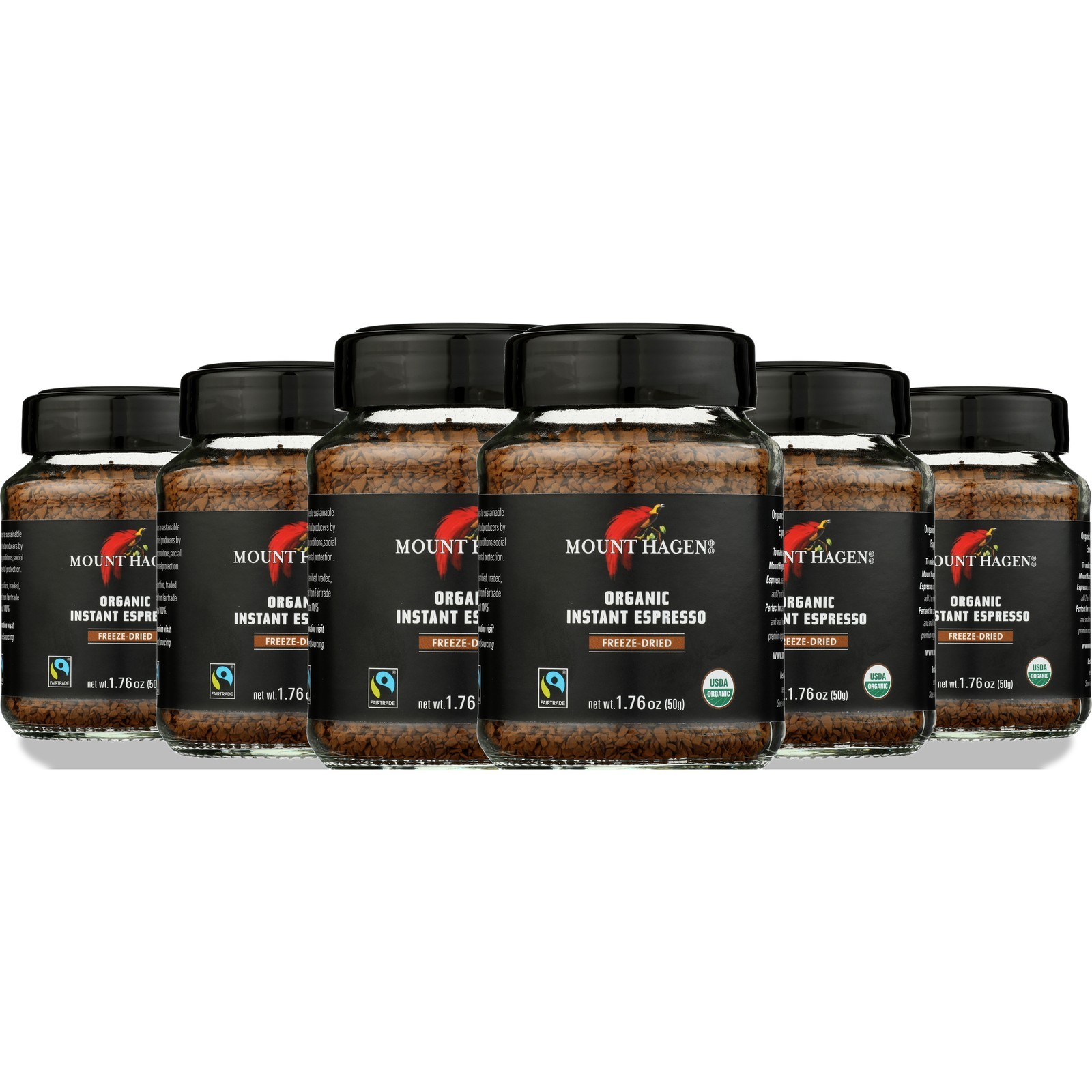 Organic Mount Hagen Instant Espresso Freeze Dried Coffee 6 Pack