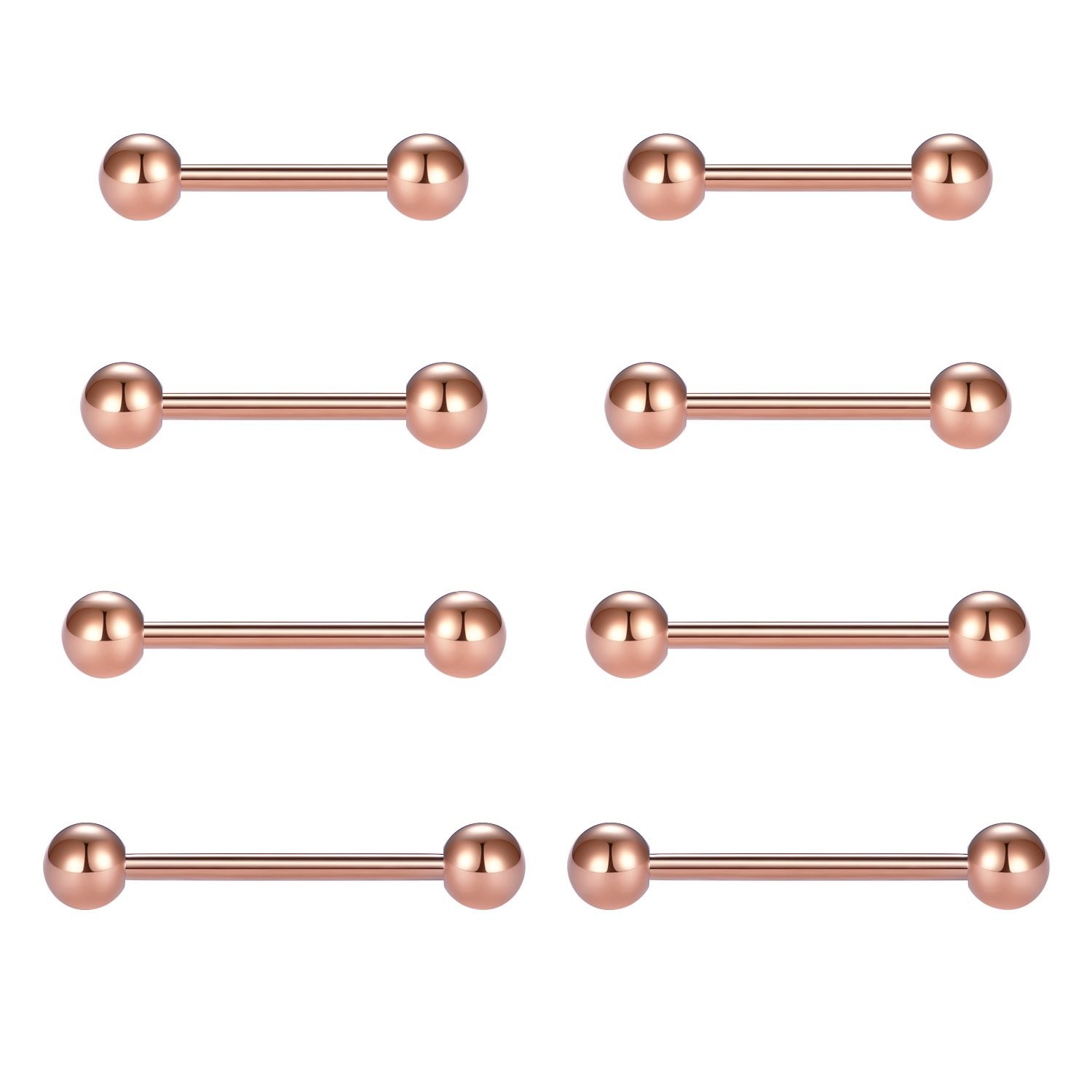 VCMART Nipple Rings Tongue Rings Stainless Steel 14G Straight Barbells Pierci...