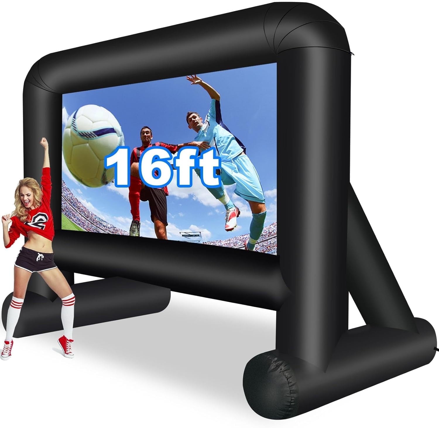 10 Foot Inflatable Movie Projection Screen w/ Air Blower Easy Set Up Movie Night