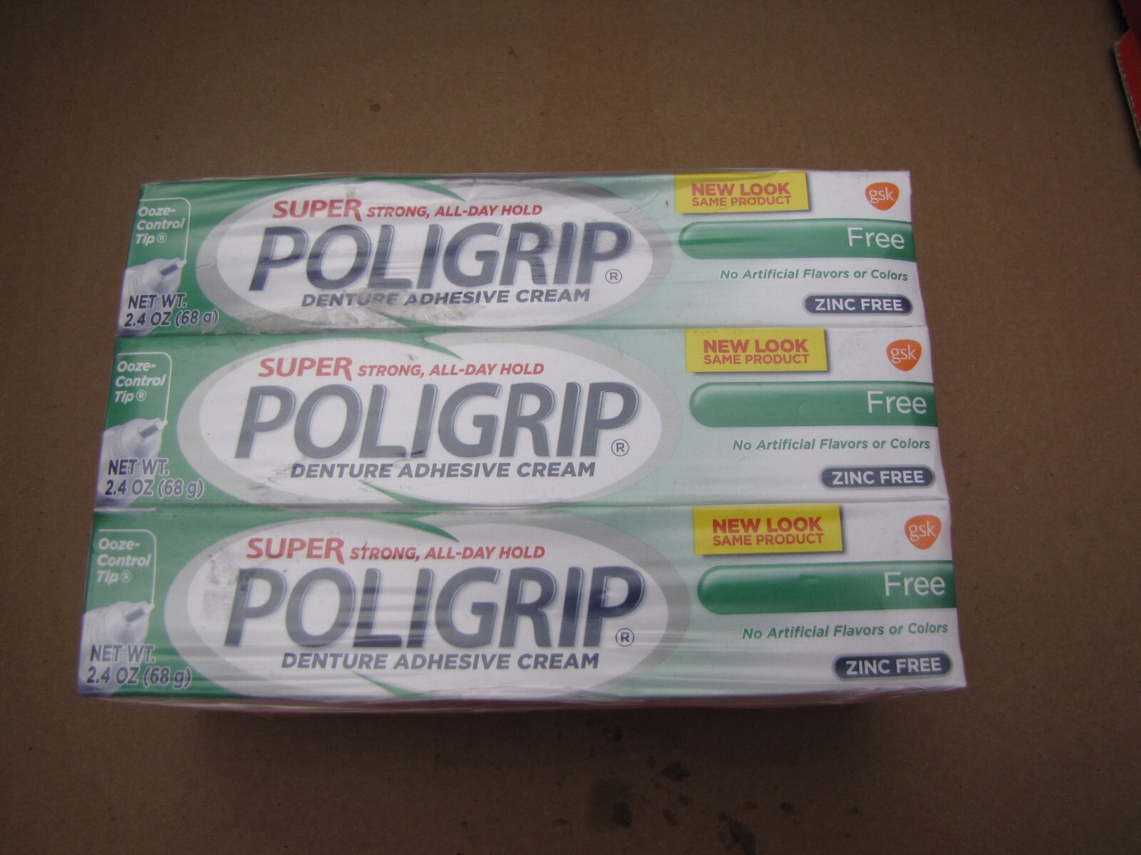 6 LOT OF POLIGRIP FREE 2.4 OZ EACH ZINC FREE NEW OLD STOCK  ITEM IS AS PICTURED