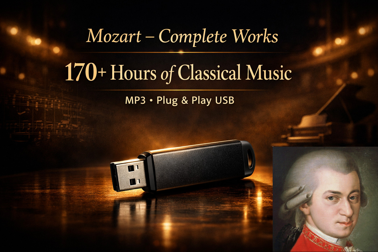 Mozart Complete Works USB | 170+ Hours | MP3 Classical Music