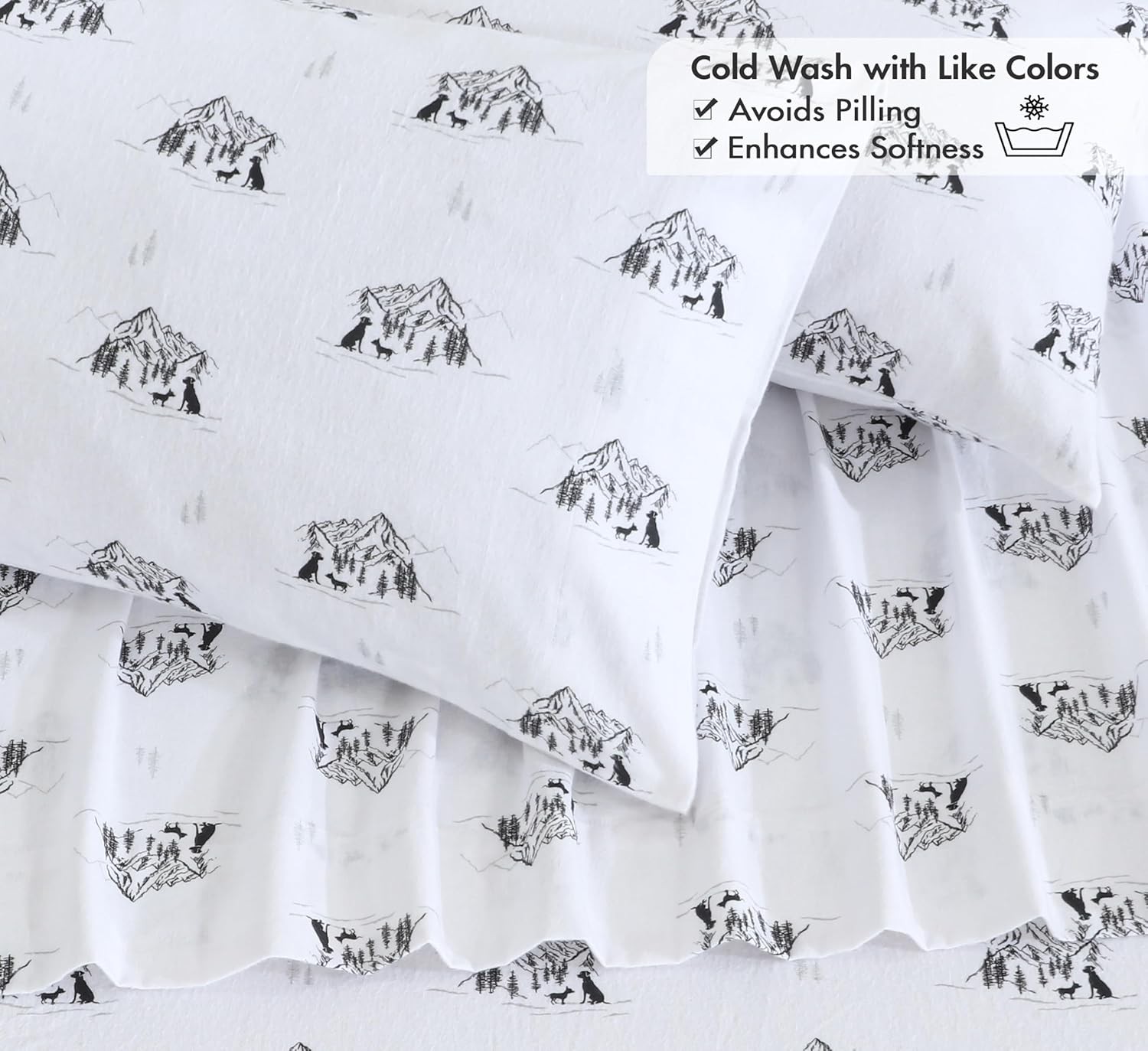 Flannel Sheets Twin Size 100% Cotton Double Brushed Twin Sheets Set Deep Pockets