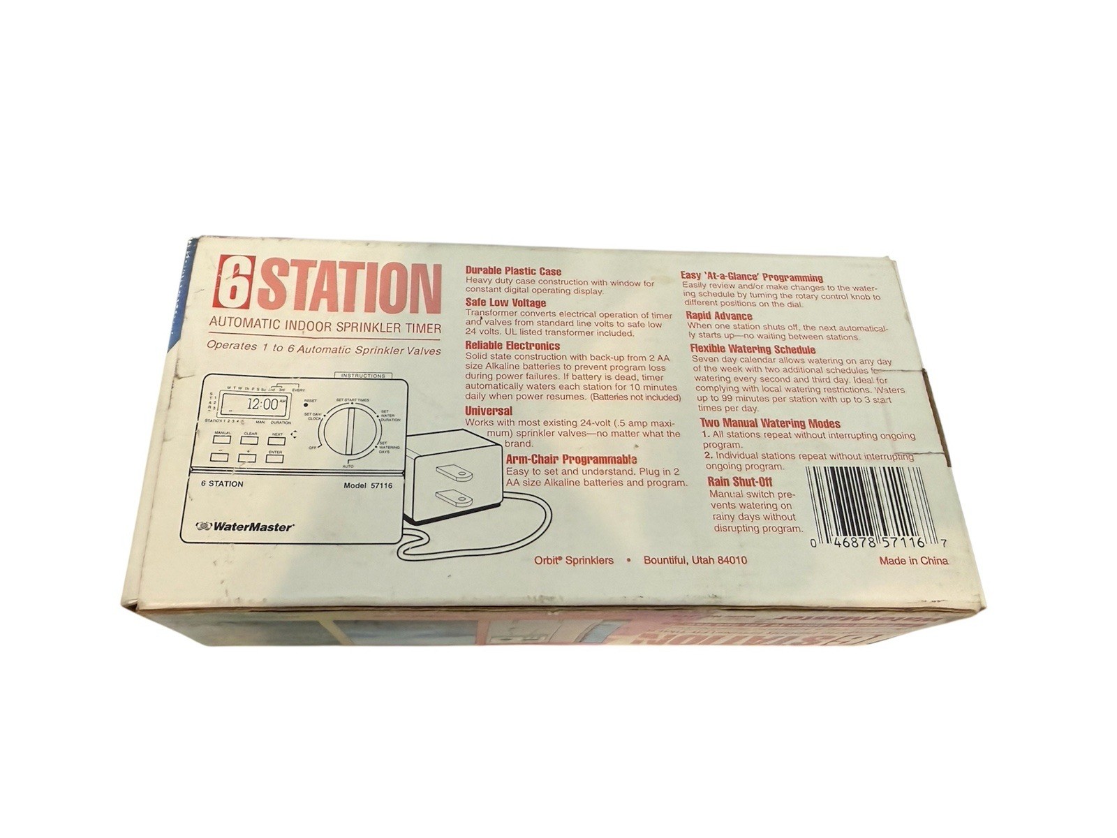 WaterMaster Orbit 6 Station Automatic Indoor Sprinkler Timer Model 57116 NOS