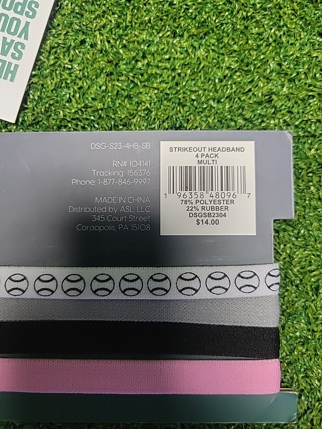 DSG Stikeout Elastic Softball Headbands 4 Pack - Multi Color