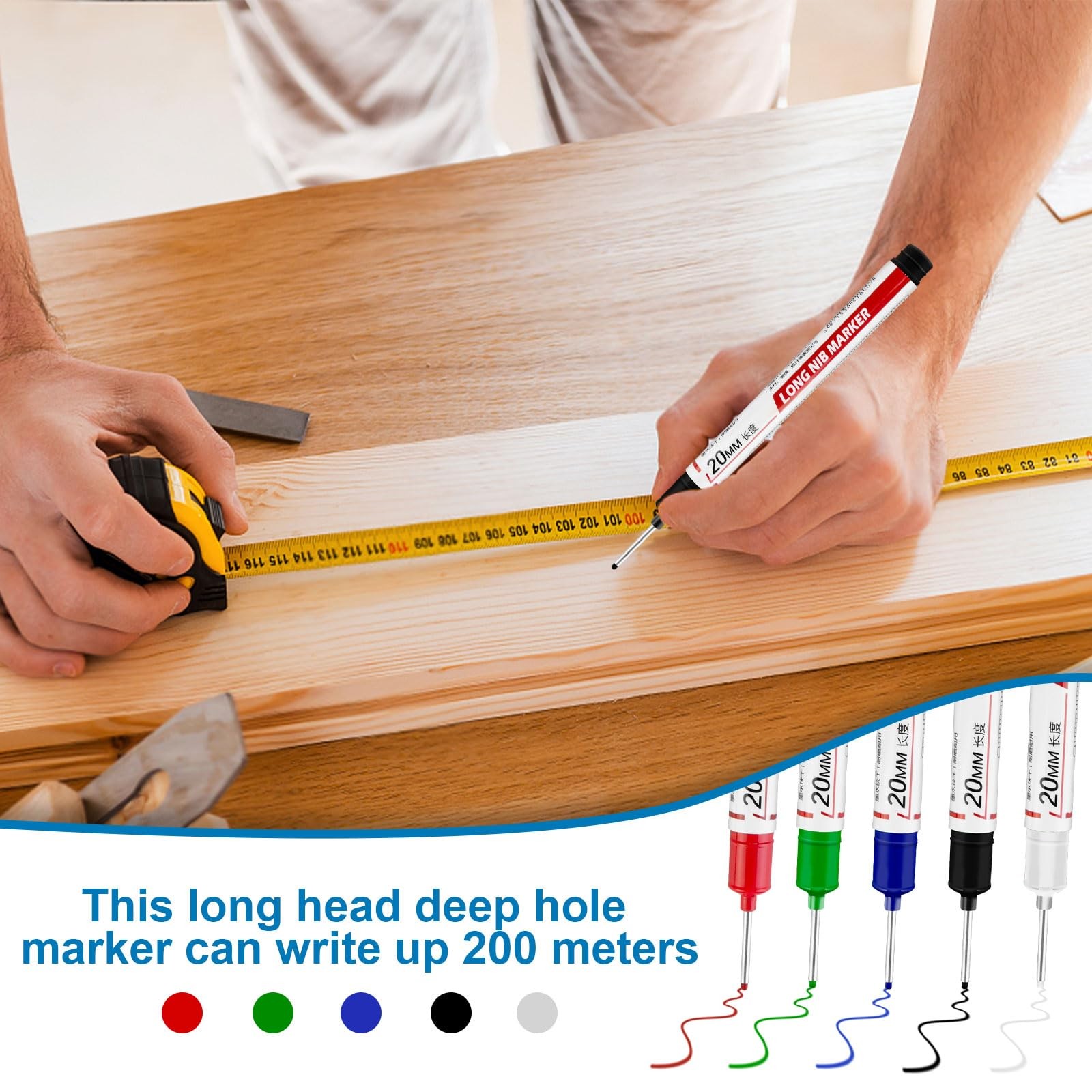 10 Pcs Long Head Deep Hole Marker - Long Nib Markers, Multi-purpose Deep Hole...