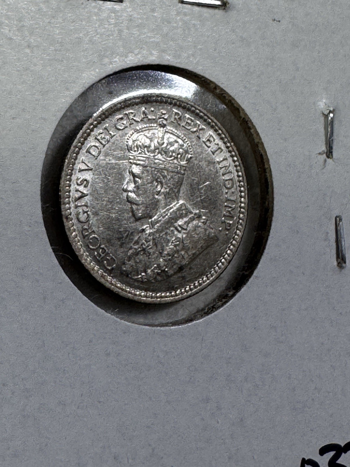 1912 Canada 5 Cents Silver Coin Cleaned