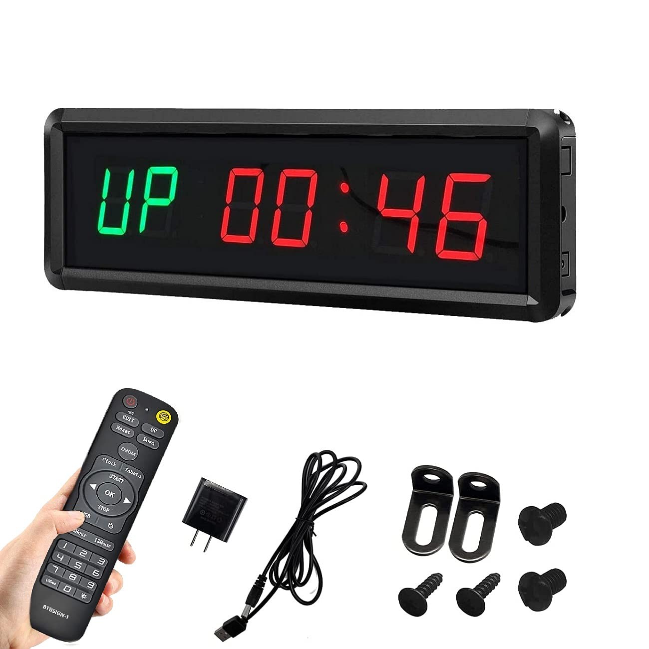 BTBSIGN LED Interval Timer Count Down/Up Clock Stopwatch with Remote for Home...