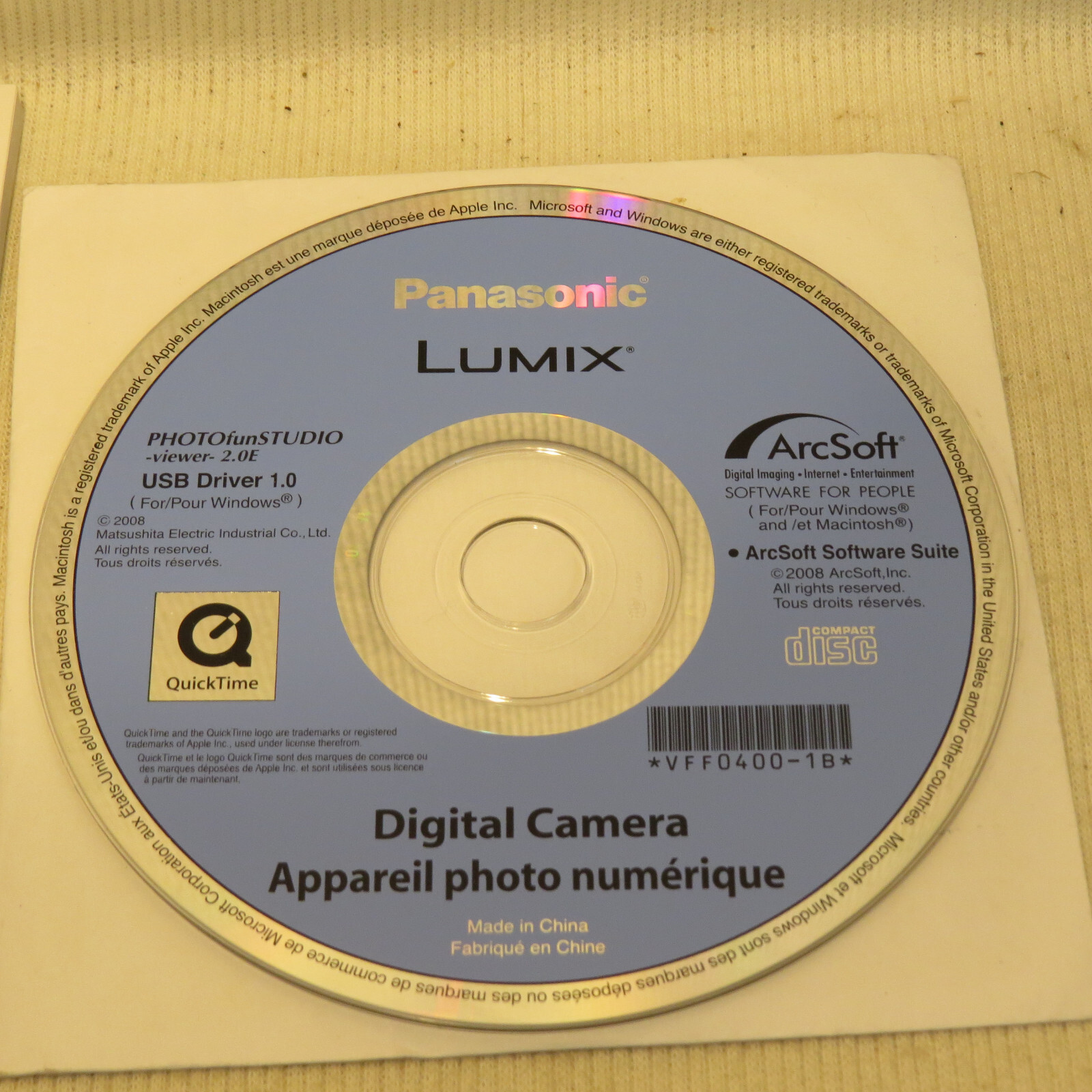 Panasonic Lumix Driver & Software Disc 2008 PHOTOfunStudio 2.0e USB for Camera