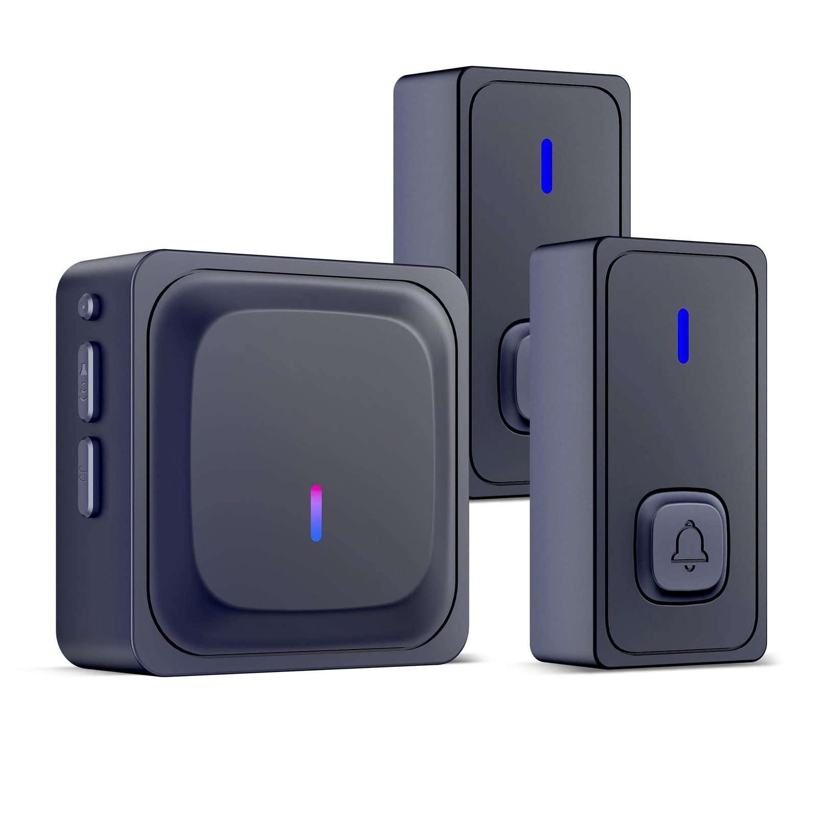 BN-LINK Wireless Doorbell with 2 Buttons, Mini 1 Receivers 2 Button, Black