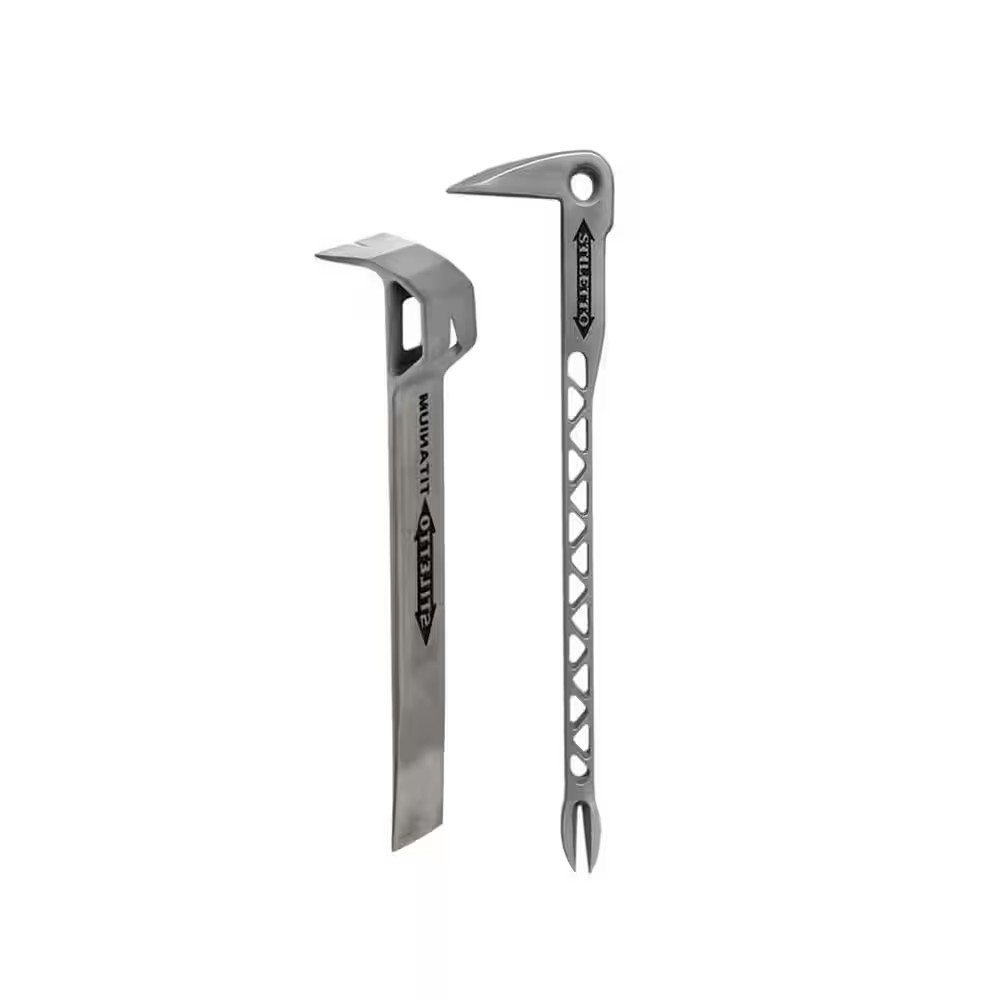 Titanium Multi Functional Glazer Bar with 12 In. Titanium Clawbar Nail Puller wi