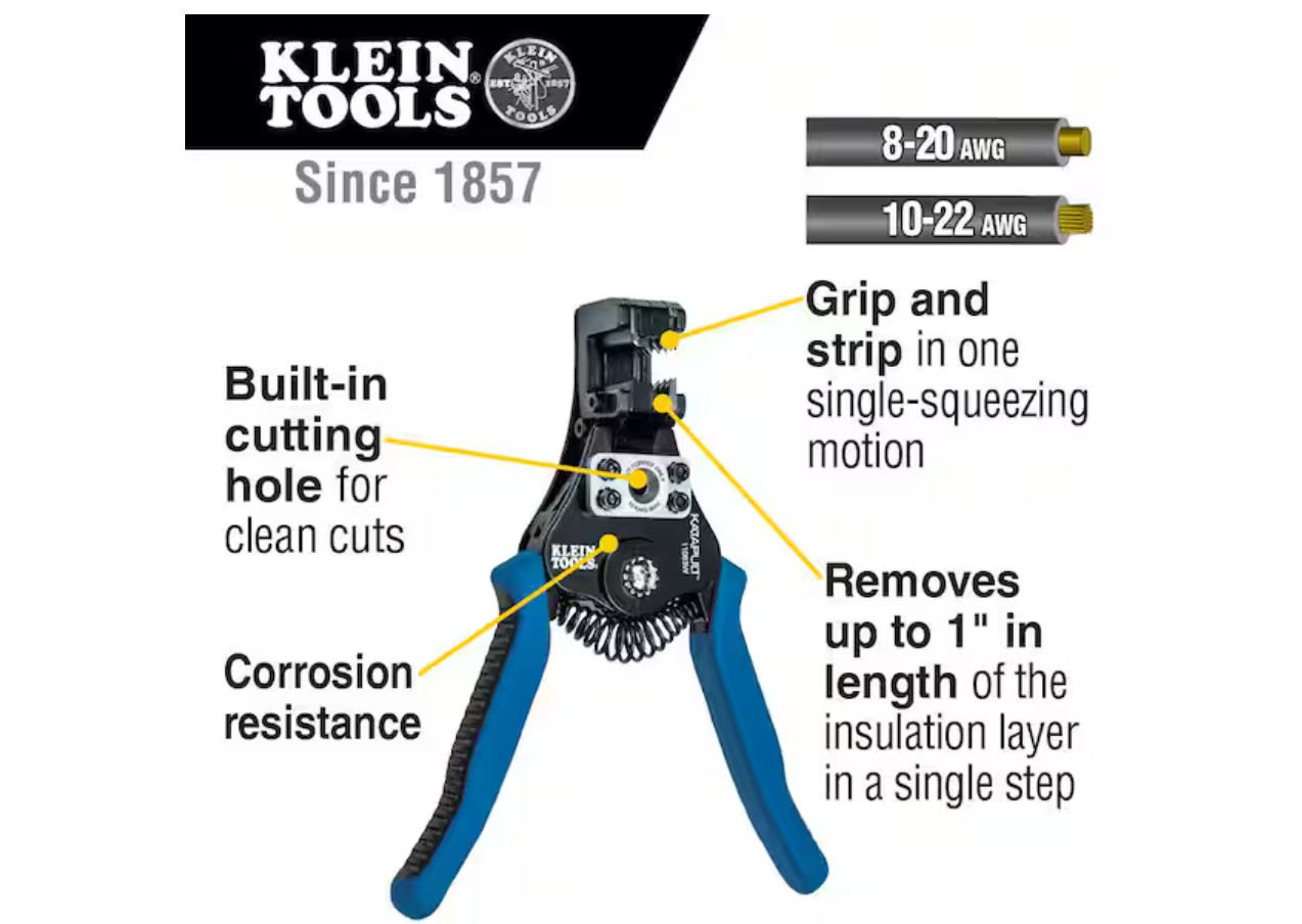 Katapult Wire Stripper & Cutter for 8-20 AWG Solid and 10-22 AWG Stranded Wire