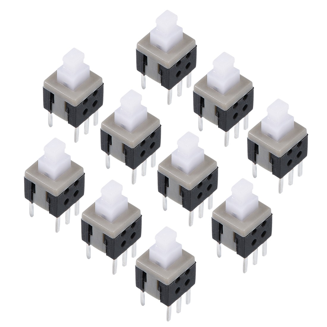 5.8x5.8x10mm PCB DIP Tact Tactile Push Button Switch Latching 6 Pin 10PCS