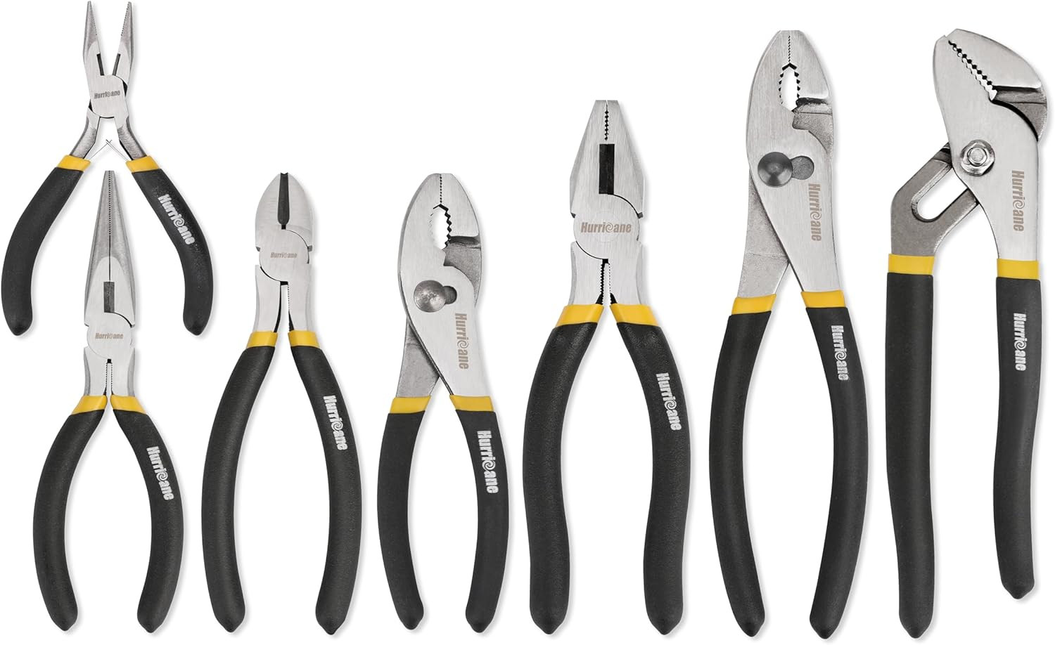 7-Piece Pliers Set – 8" Water Pump, 8"/6" Slip Joint, 7" Linesman, 6" Diagonal,