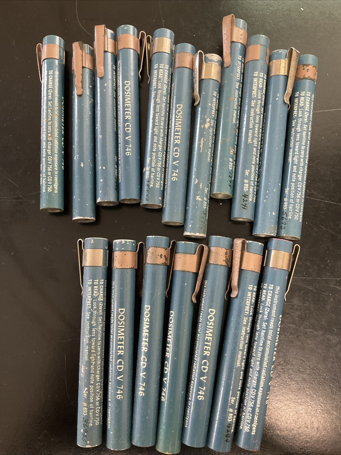 Lot of 18 Vintage Bendix CD V 746 Dosimeters
