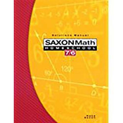 Saxon Math 7/6, Homeschool Edition: Solutions Manual - Paperback - GOOD