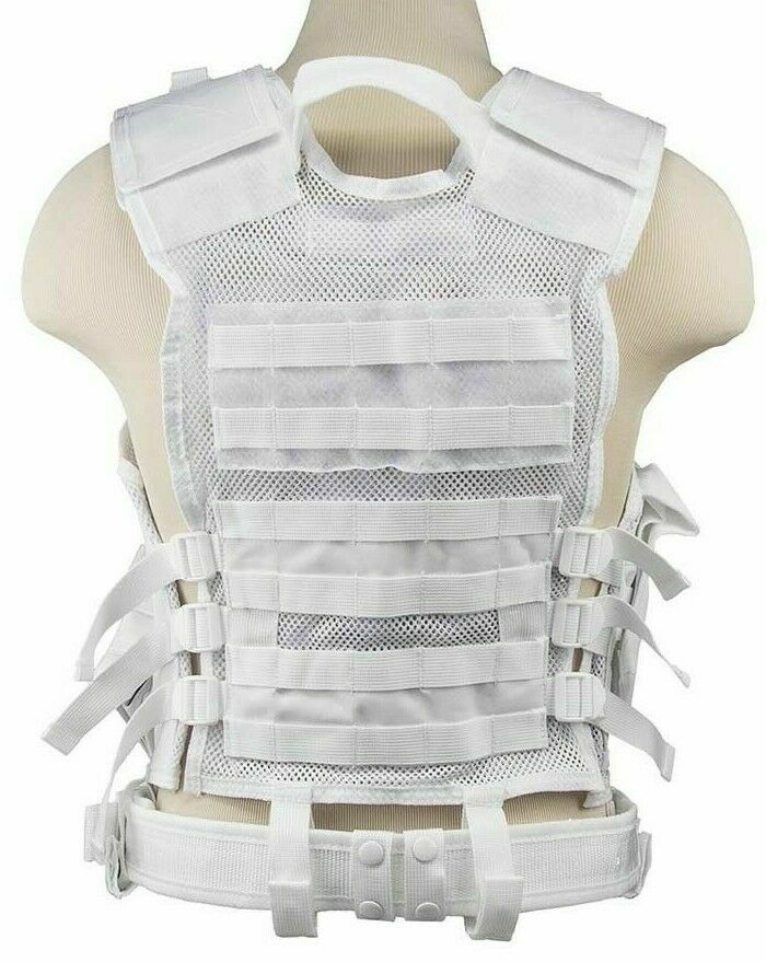 VISM Tactical Vest MED-2XL Crossdraw Tactical Shooting Rig Vest Duty Gear WHITE