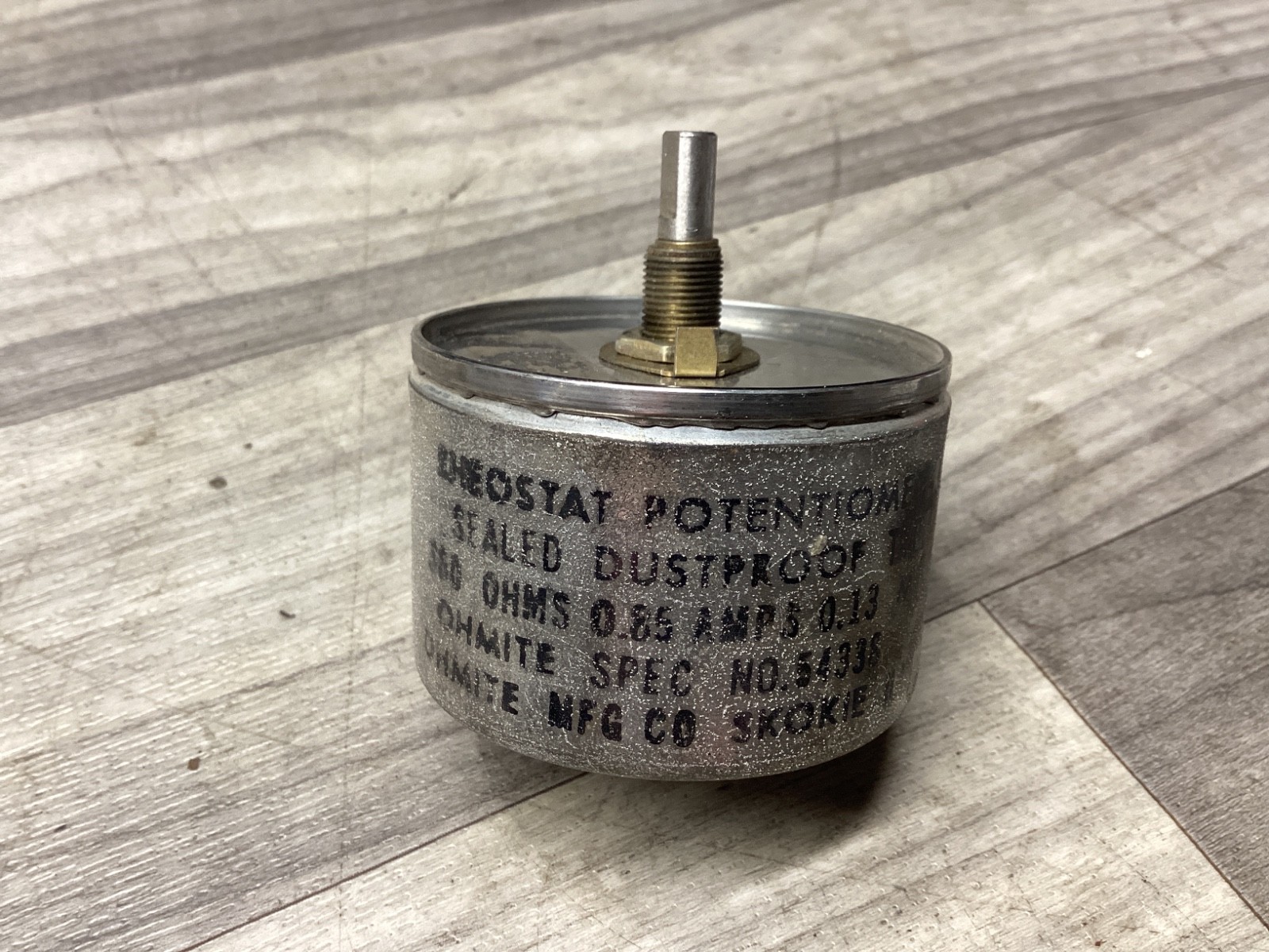 Ohmite 54338 Rheostat Potentiometer 0.85A 360 #116C41