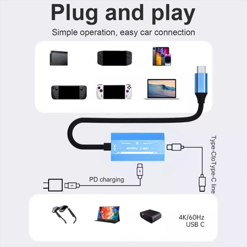 Glasses Power Converters Type C to Type C Video PD100W 2 Function AR Glasses