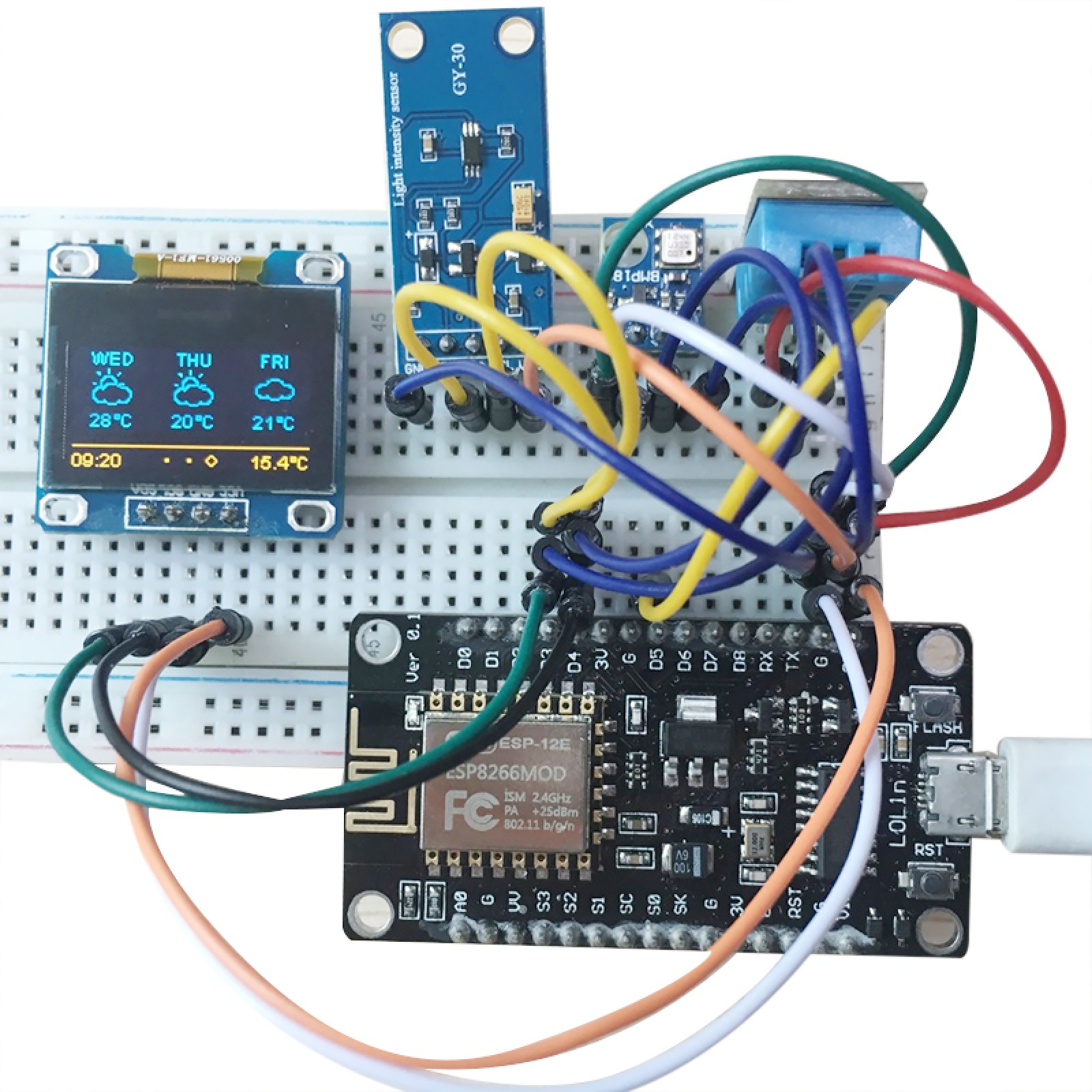 ESP8266 Weather Station Atmosphetic Pressure Light Sensor For Arduino IDE IoT K