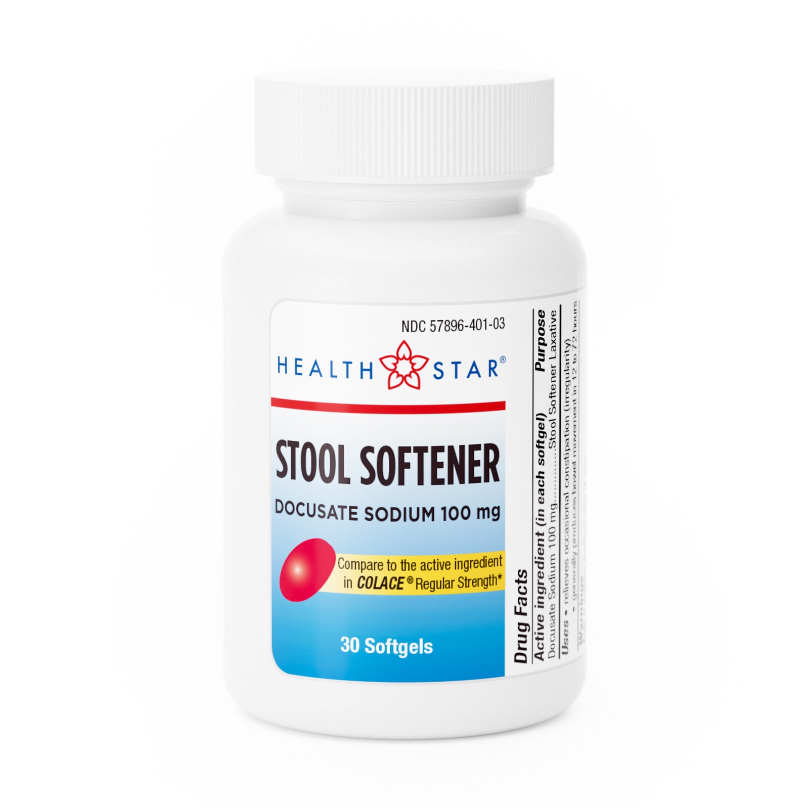 Geri Care Stool Softener Docusate Sodium 100 mg Laxative Softgels 30 Count