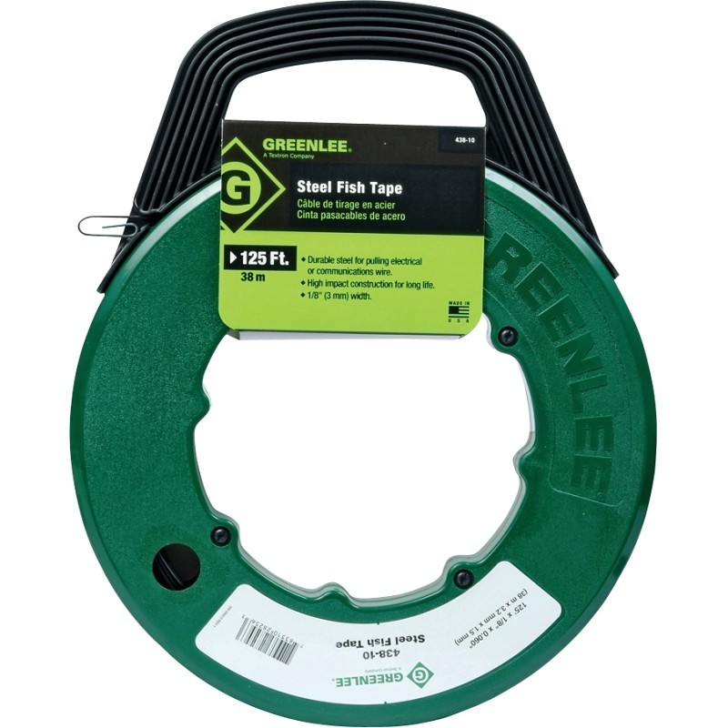 Greenlee MagnumPRO Series FTS438-125BP Fish Tape, 1/8 in Tape, 125 ft L Tape, St