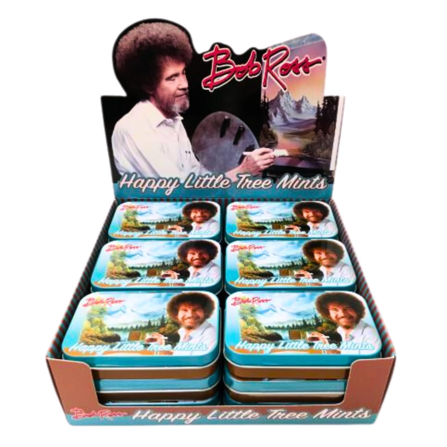 Bob Ross Happy Little Tree Mints Tin Candy Peppermint Flavor Gift Stuffer (18pk)
