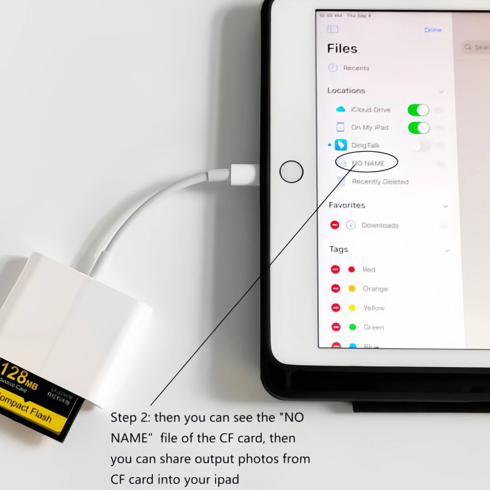 3-in-1 Lightning SD CF TF Card Reader Camera Viewer for iPhone iPad Plug & Play