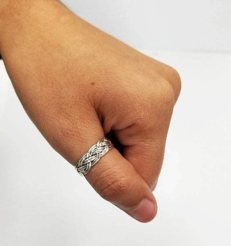 Solid 925 Sterling Silver Braid Silver Ring Brand Celtic Ring All Size