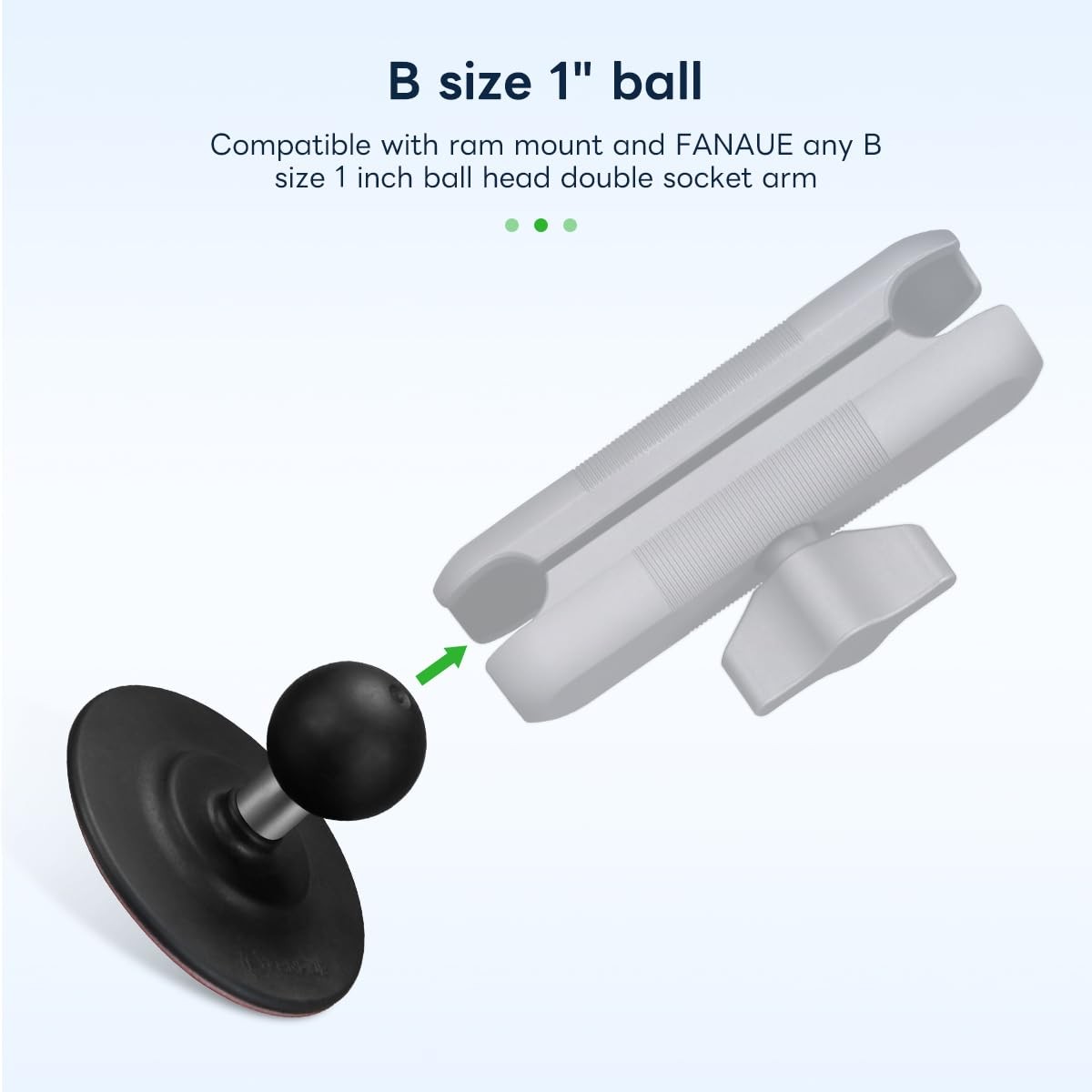 Flex Adhesive Ball Base Compatible with RAM Mounts B Size Double Socket Arm, ...
