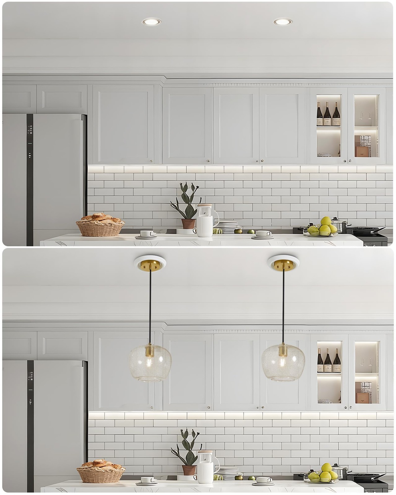 Luvkczc Recessed Can Light Conversion Kit for 5" and 6" Ceiling White 1 pc