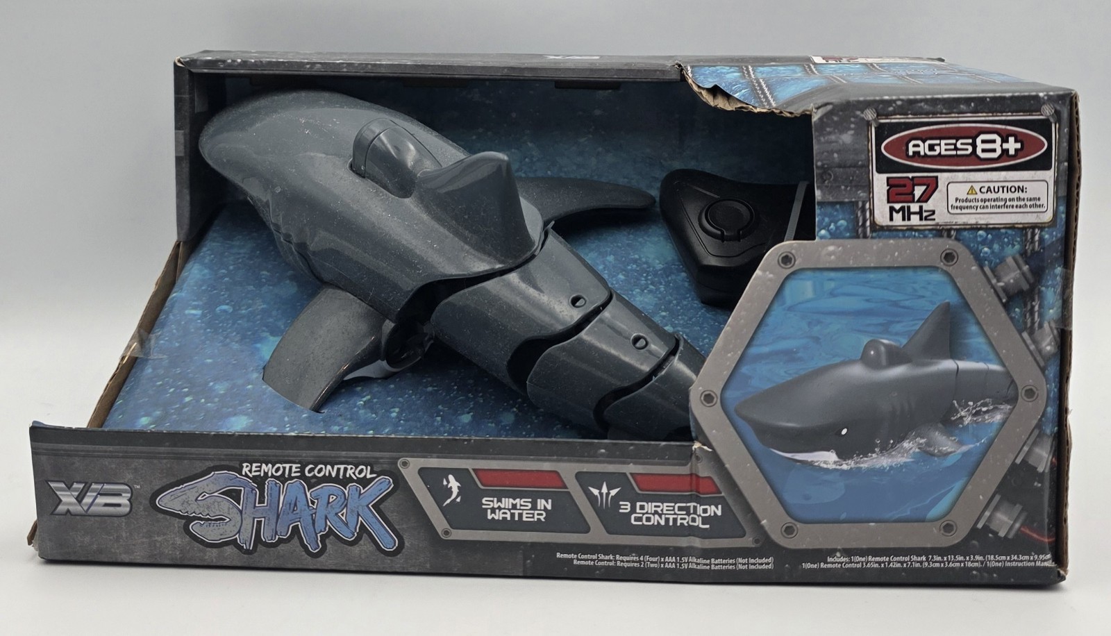 🦈 X/B 27MHz Dual Motor REMOTE CONTROL SHARK - Swims In Water (Brand New | NIB)