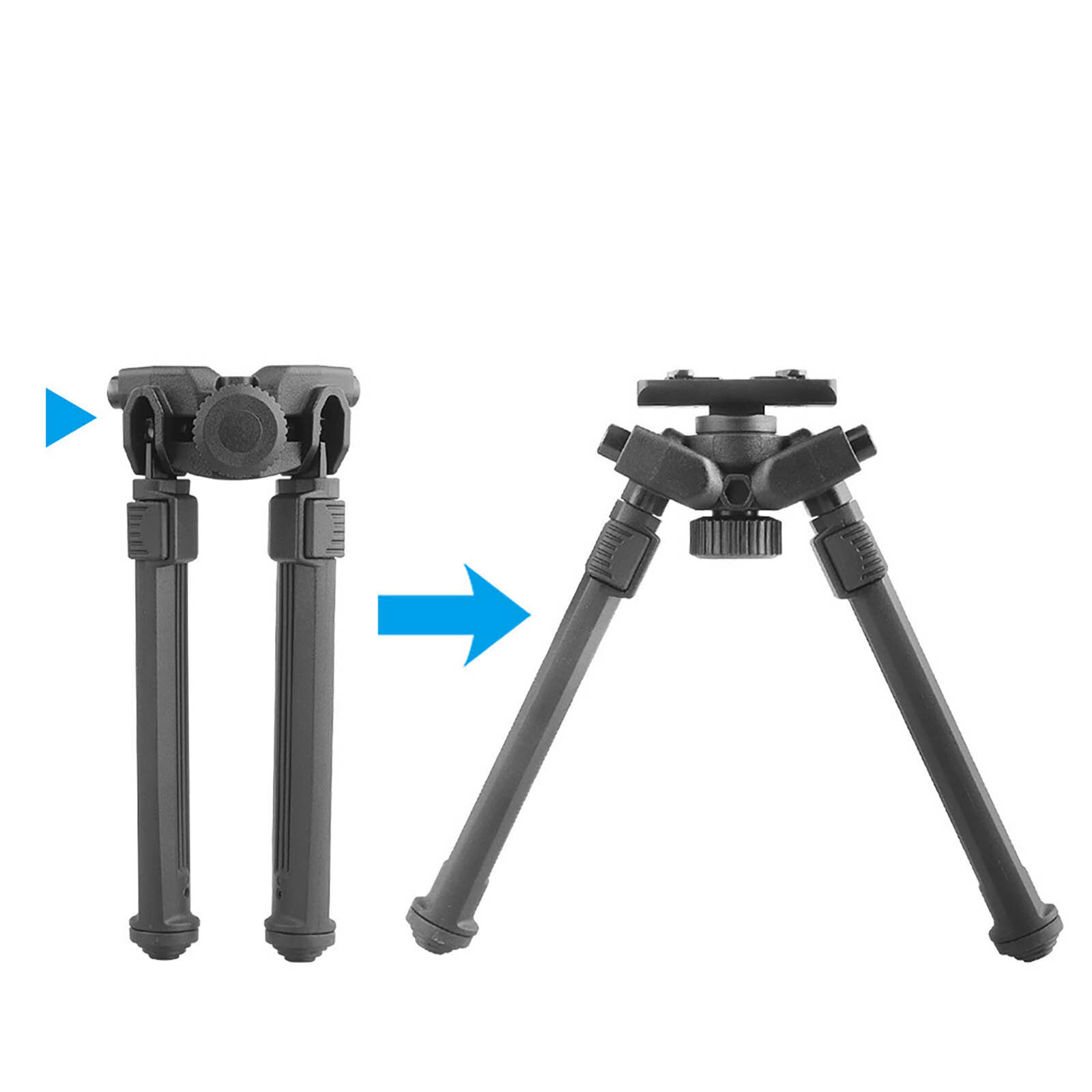 Rifle Bipod Adjustable Foldable Mount Mlock Rail Mount Aluminum Polymer