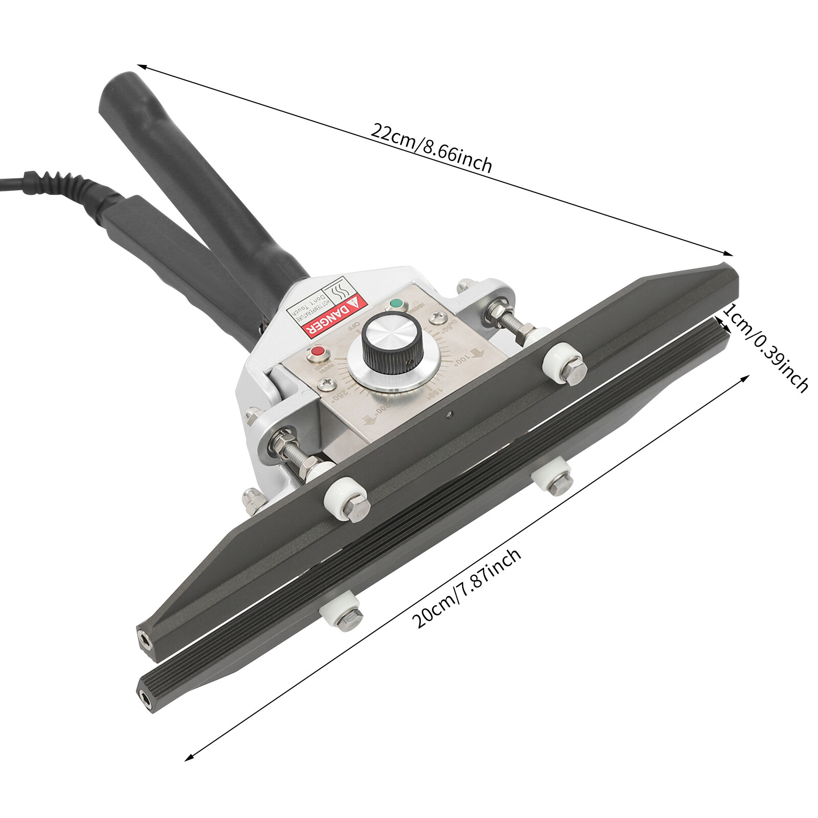 12" Portable Handheld Heat Sealing Machine Electric Heating Bag Sealer 10mm 500W