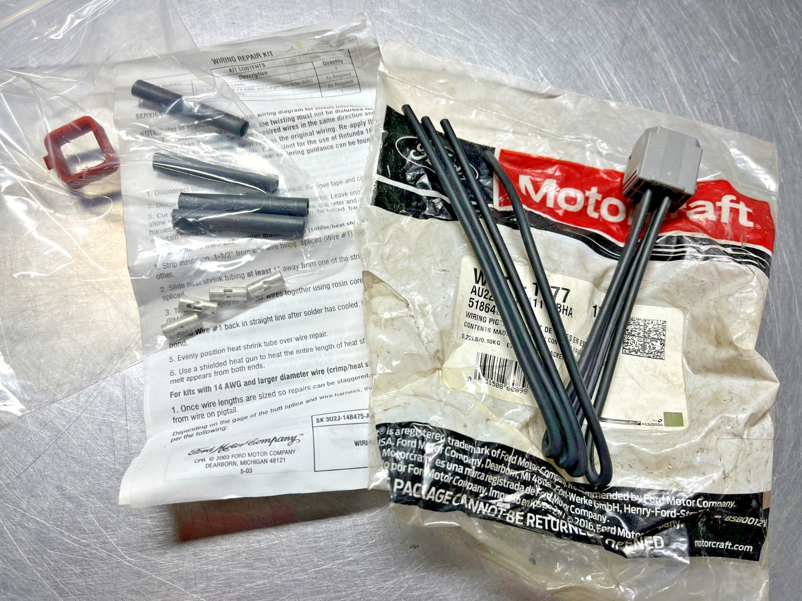 WPT-1177  Genuine OEM Motorcraft  WIRING Pigtail CONNECTOR KIT AU2Z-14S411-BHA