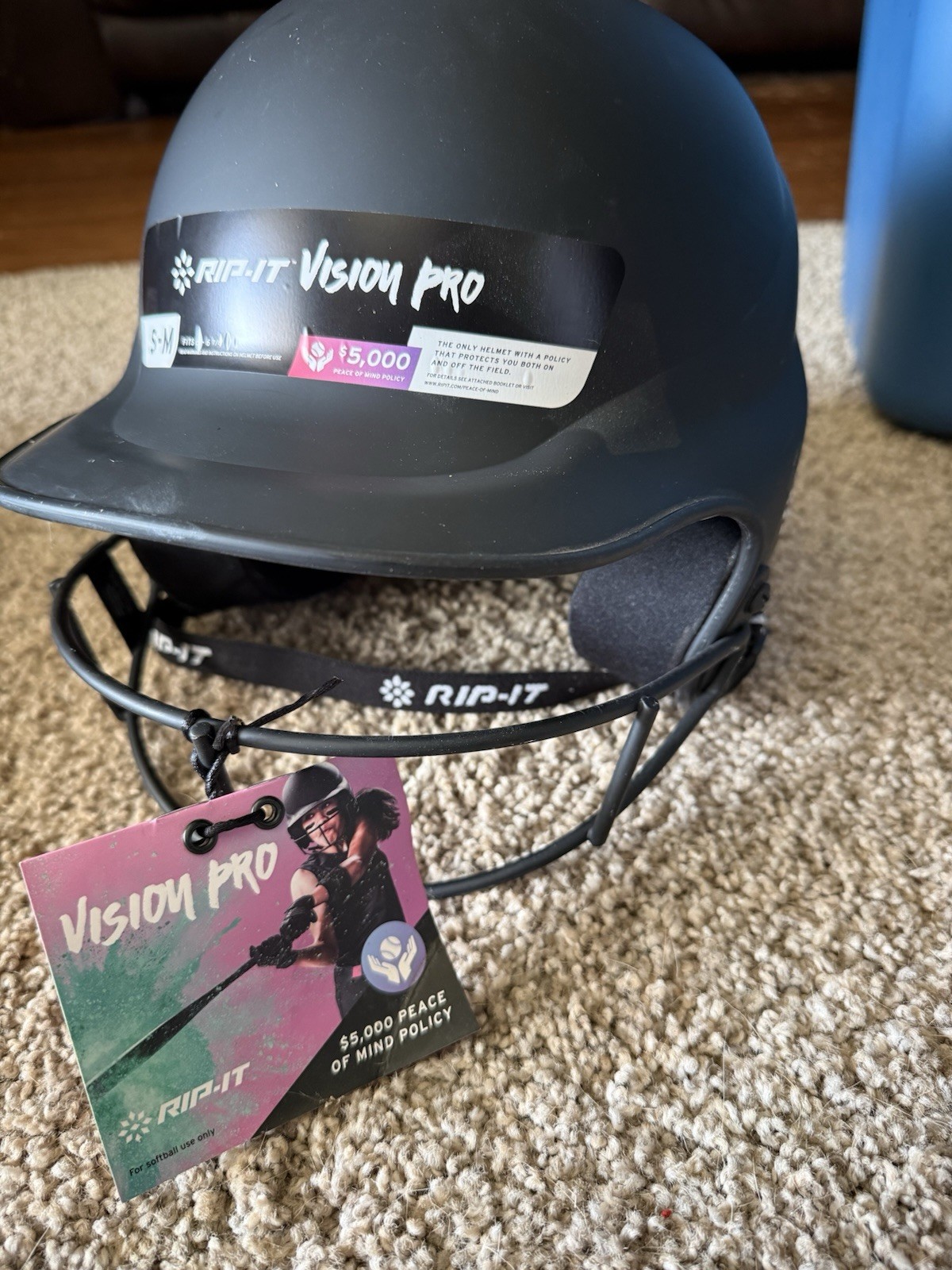 Rip-it Vision Pro Softball Helmet Face Guard Matte Black S/M Women Teen New